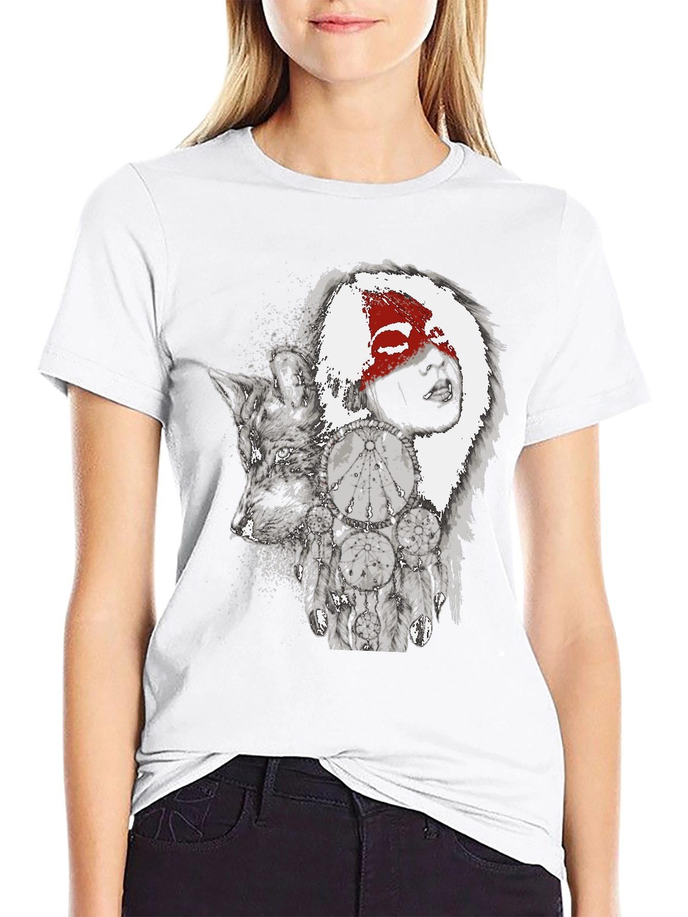 Wolf and Dreamcatcher Graphic Tee