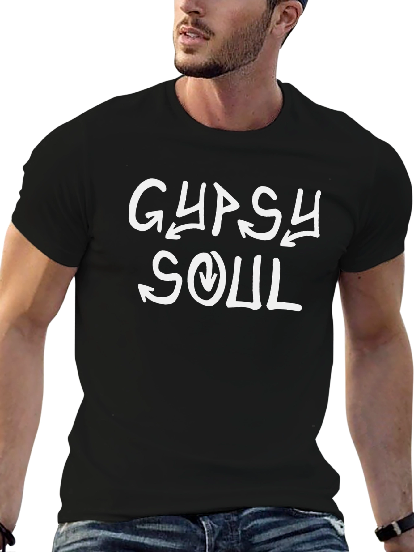 Gypsy Soul Graphic Tee - Black Cotton T-Shirt