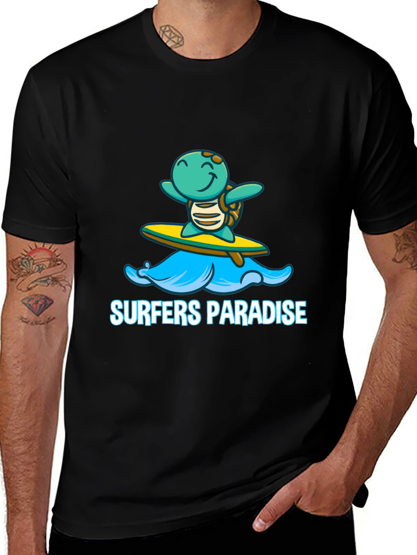 Surfer Turtle Graphic Tee - Surfs Up!