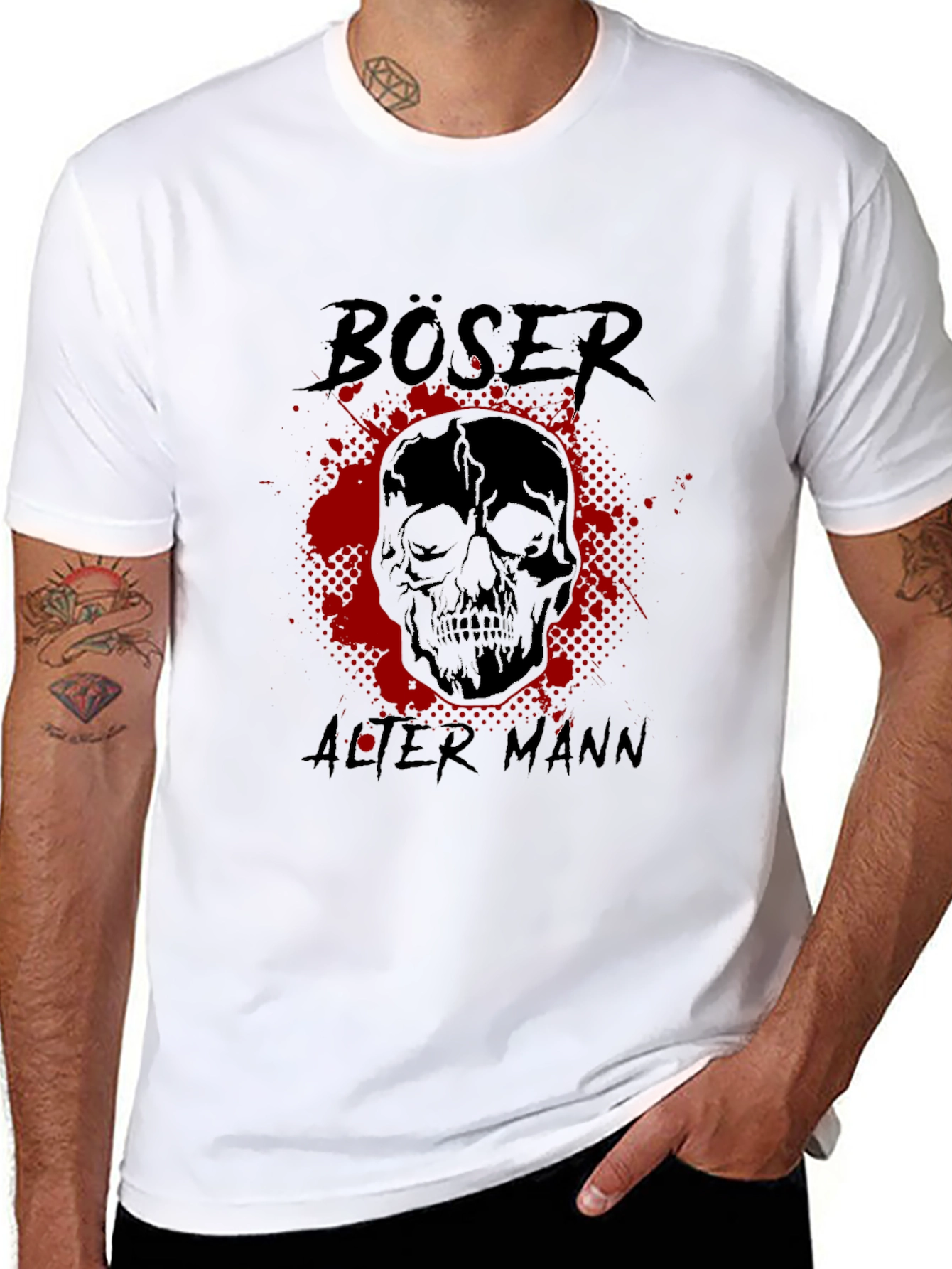 Böser Alter Mann Skull Graphic Tee - Edgy Style