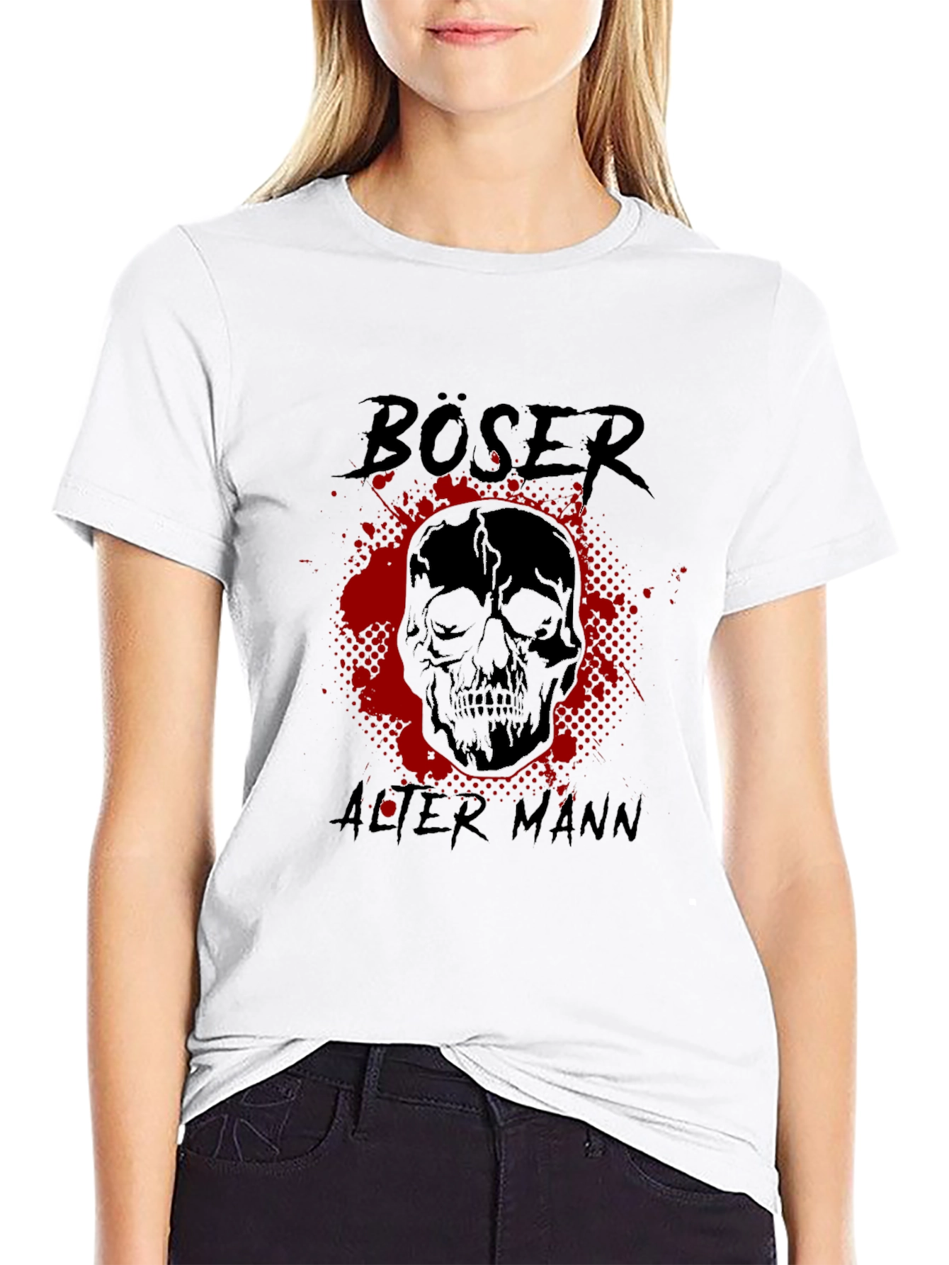 Böser Alter Mann Skull Graphic Tee - Edgy Style