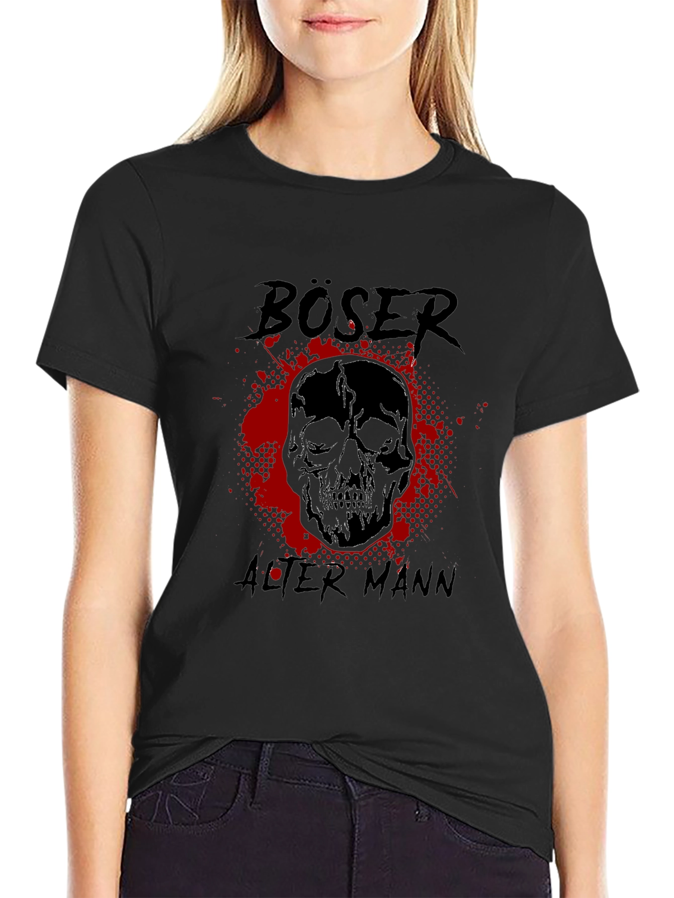 Böser Alter Mann Skull Graphic Tee - Edgy Style
