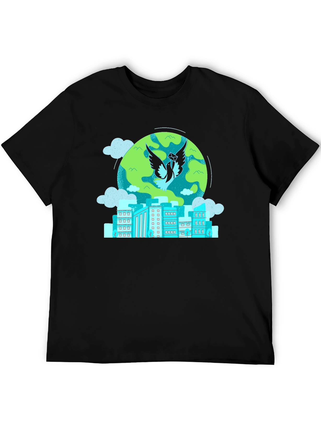 Urban Dove Graphic Tee - Black Cotton Blend