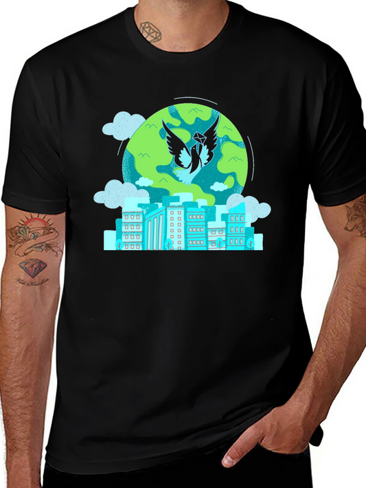 Urban Dove Graphic Tee - Black Cotton Blend