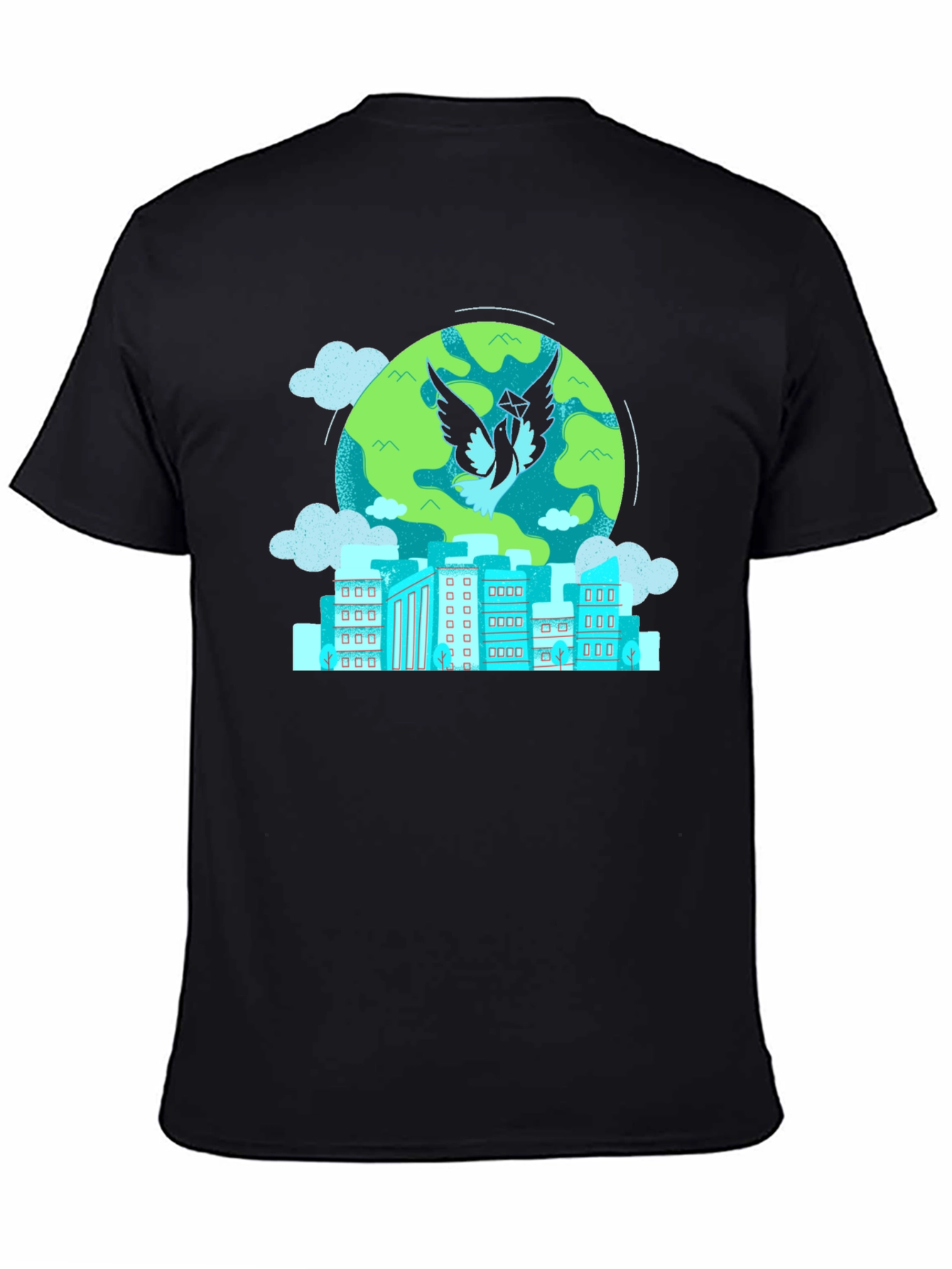 Urban Dove Graphic Tee - Black Cotton Blend