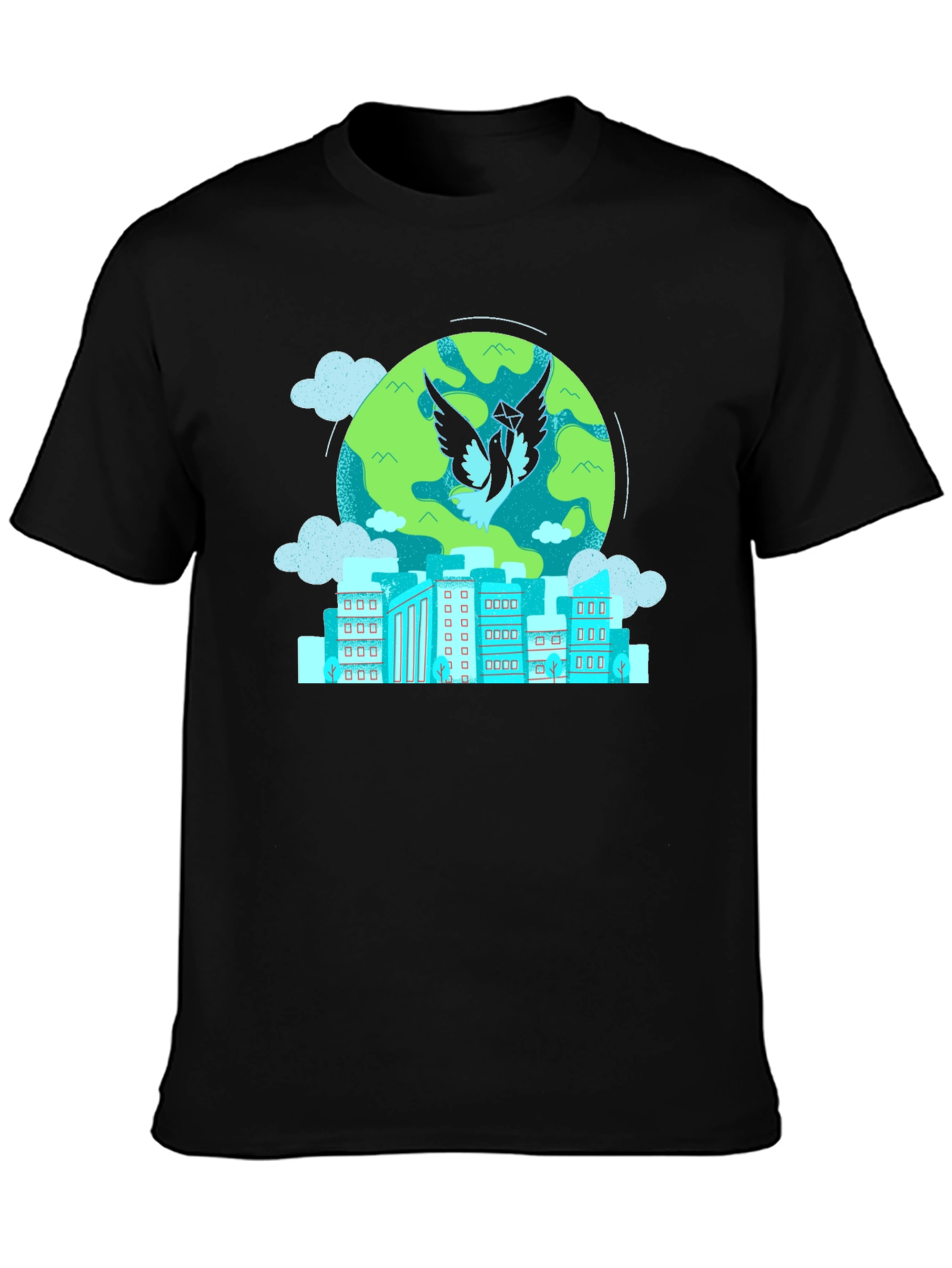 Urban Dove Graphic Tee - Black Cotton Blend