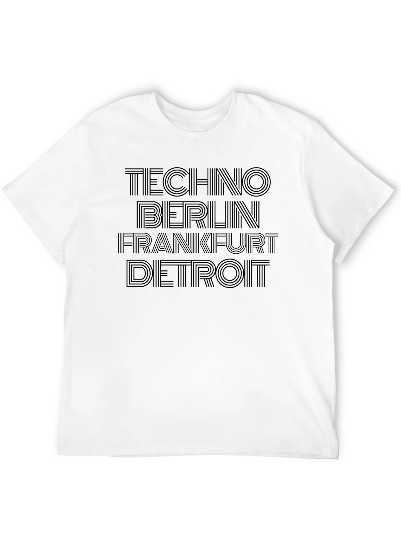 Techno Berlin Frankfurt Detroit Graphic T-Shirt
