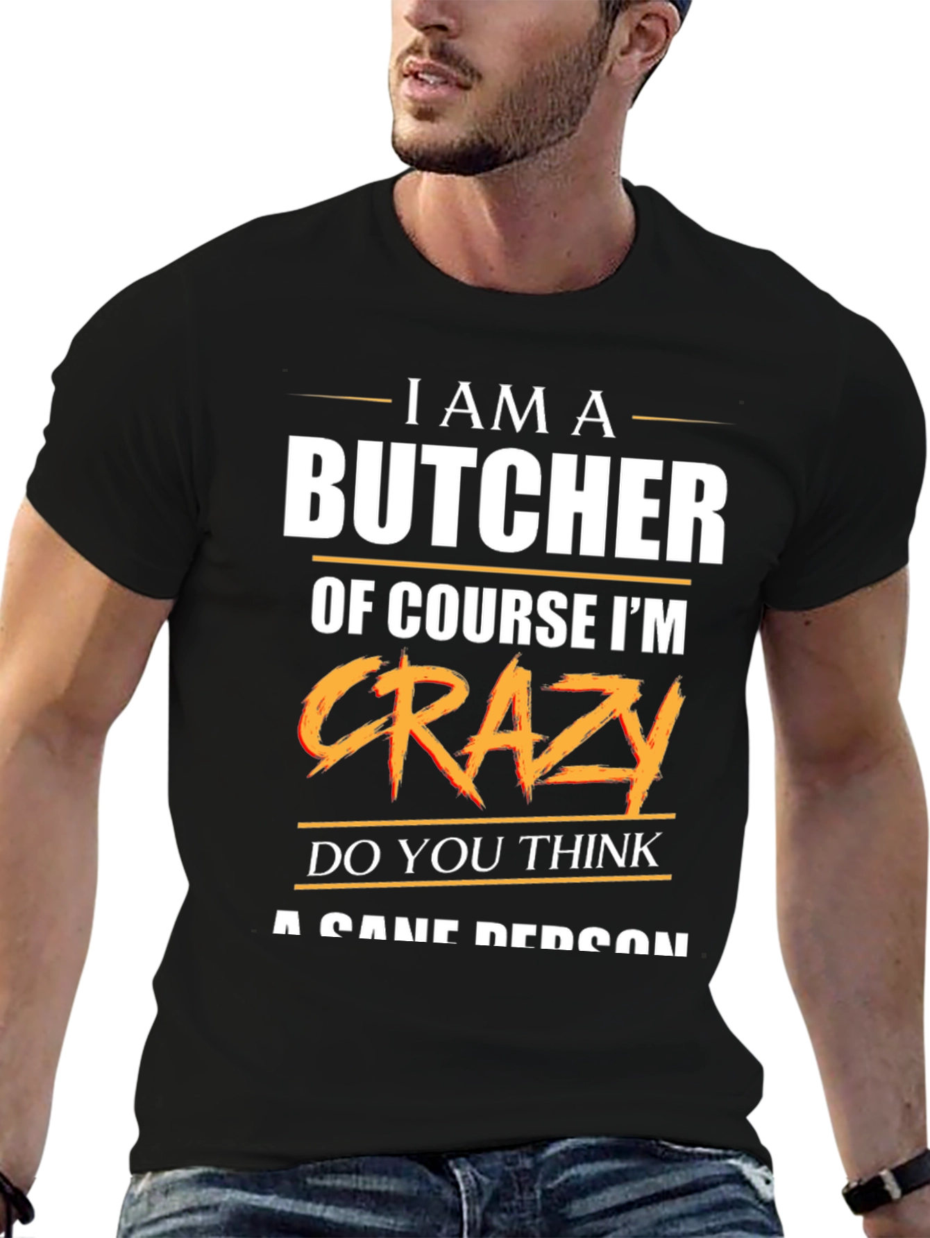 Butcher Crazy T-Shirt - Funny Meat Cutter Tee