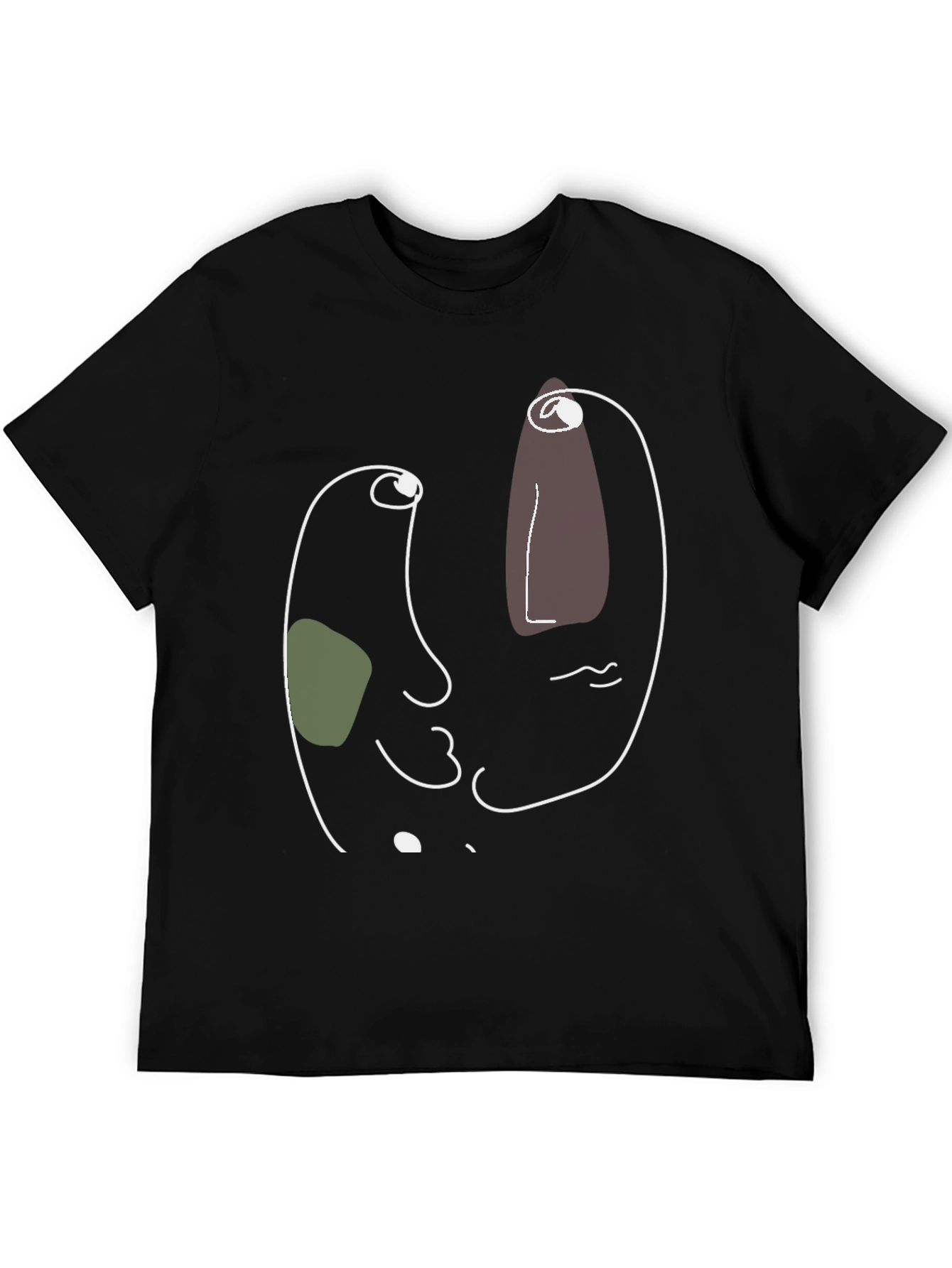 Abstract Face Graphic Black Tee