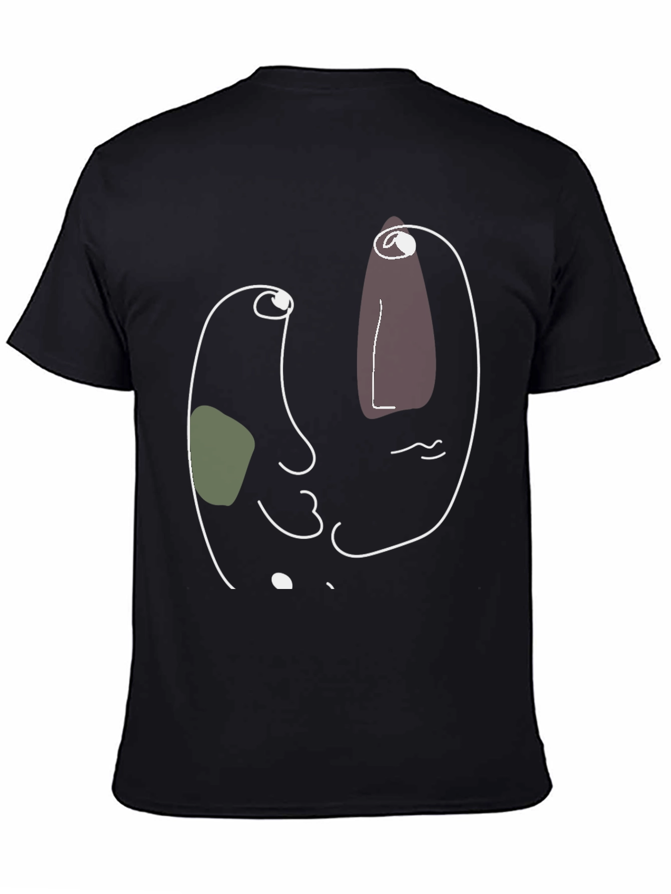 Abstract Face Graphic Black Tee