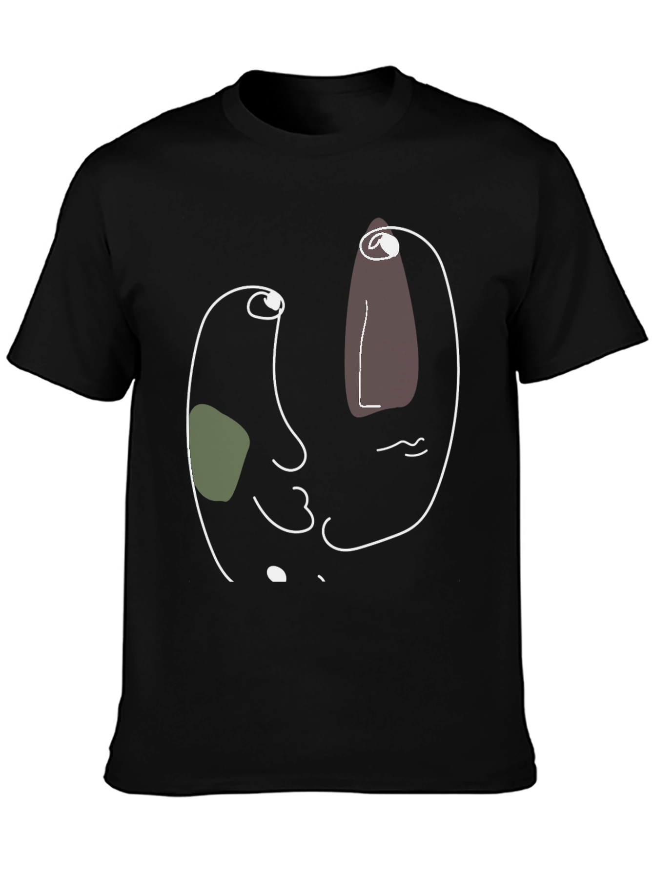 Abstract Face Graphic Black Tee