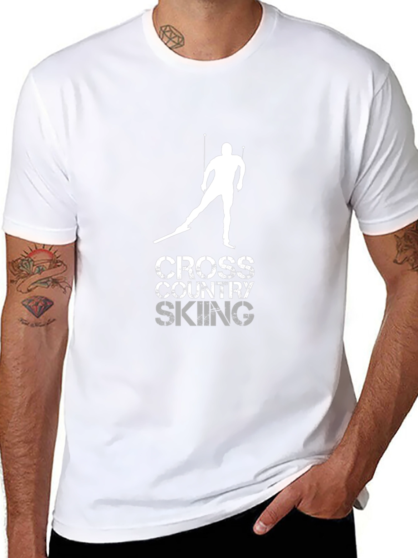 Cross Country Skiing Graphic T-Shirt - Sportswear Tee