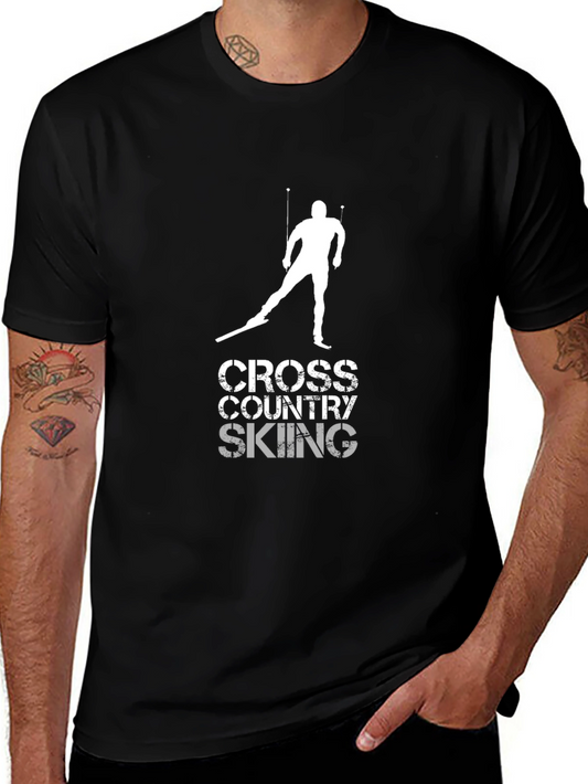 Cross Country Skiing Graphic T-Shirt - Sportswear Tee