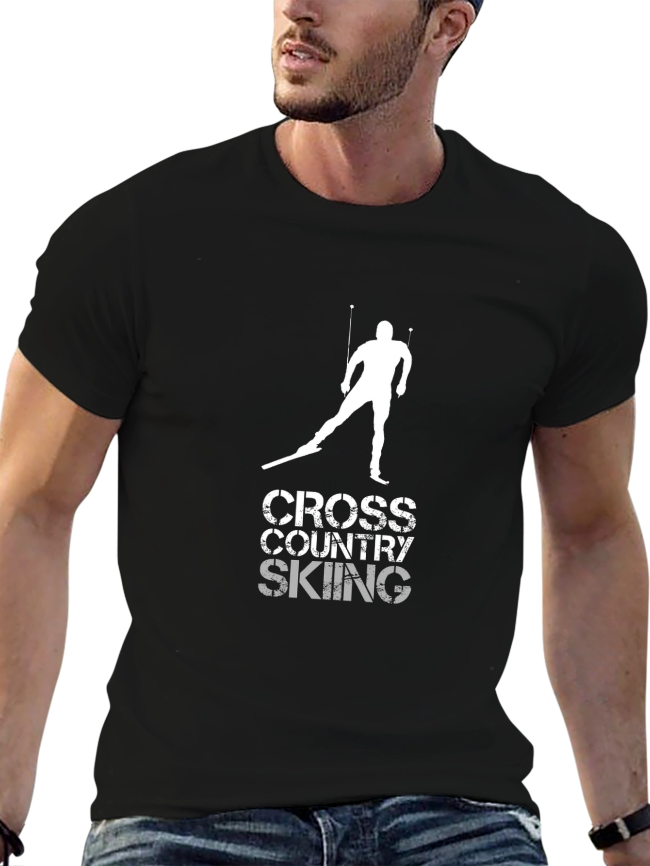 Cross Country Skiing Graphic T-Shirt - Sportswear Tee