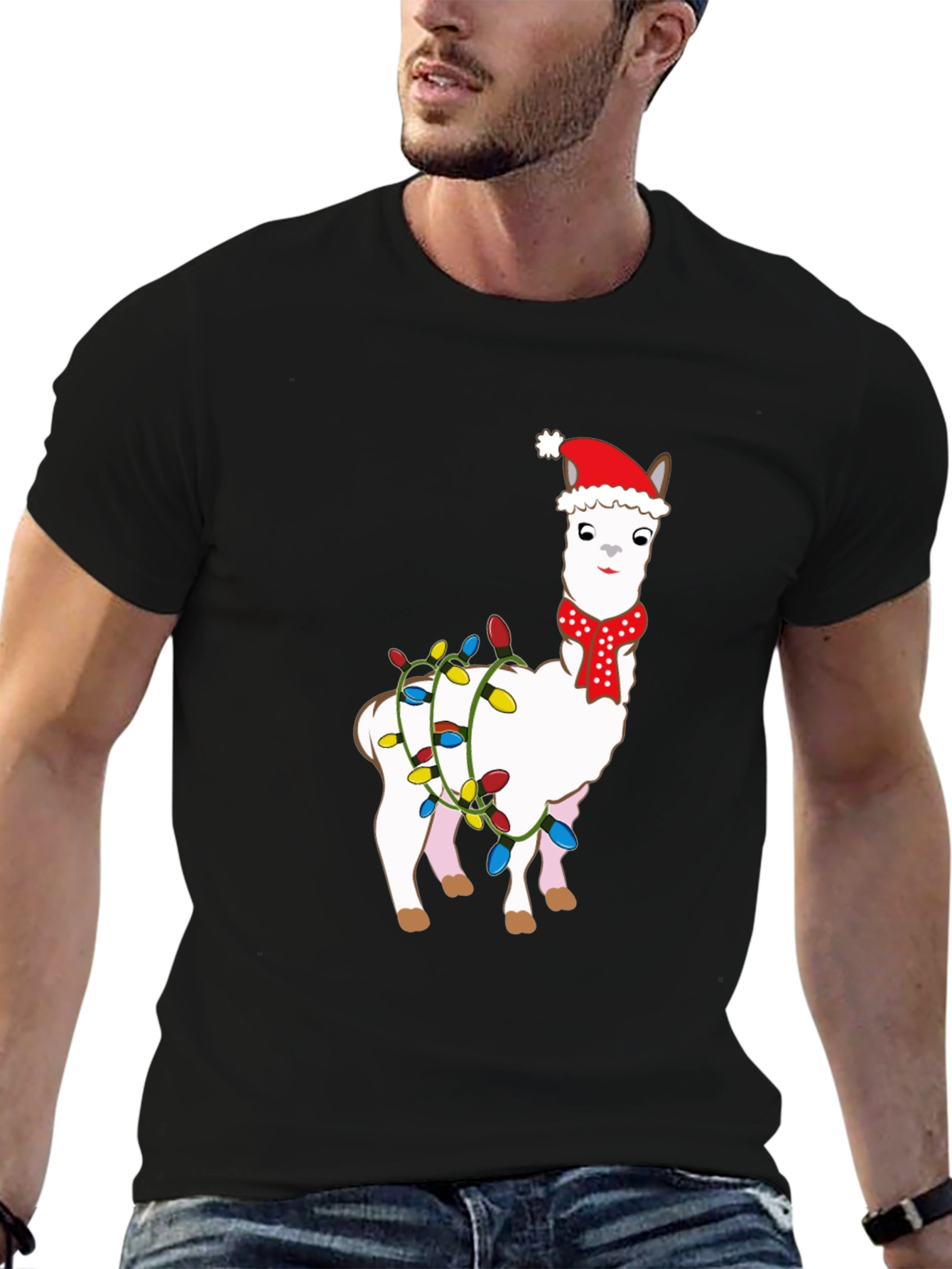 Holiday Llama Graphic Tee - Christmas Festive Shirt