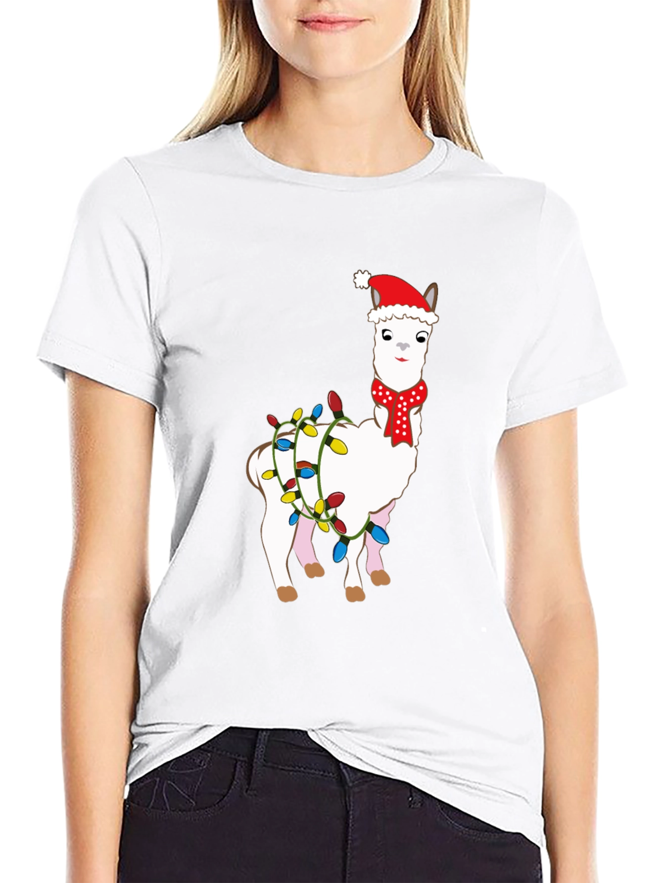Holiday Llama Graphic Tee - Christmas Festive Shirt