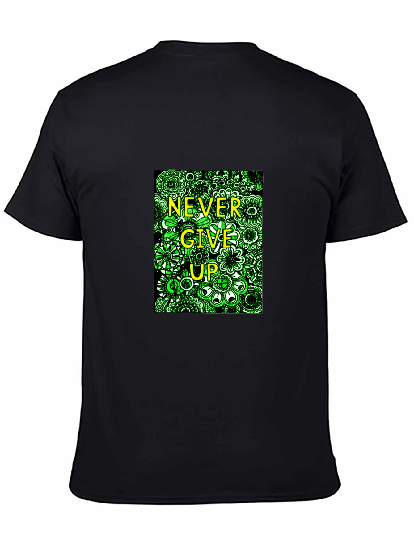 Never Give Up Black T-Shirt