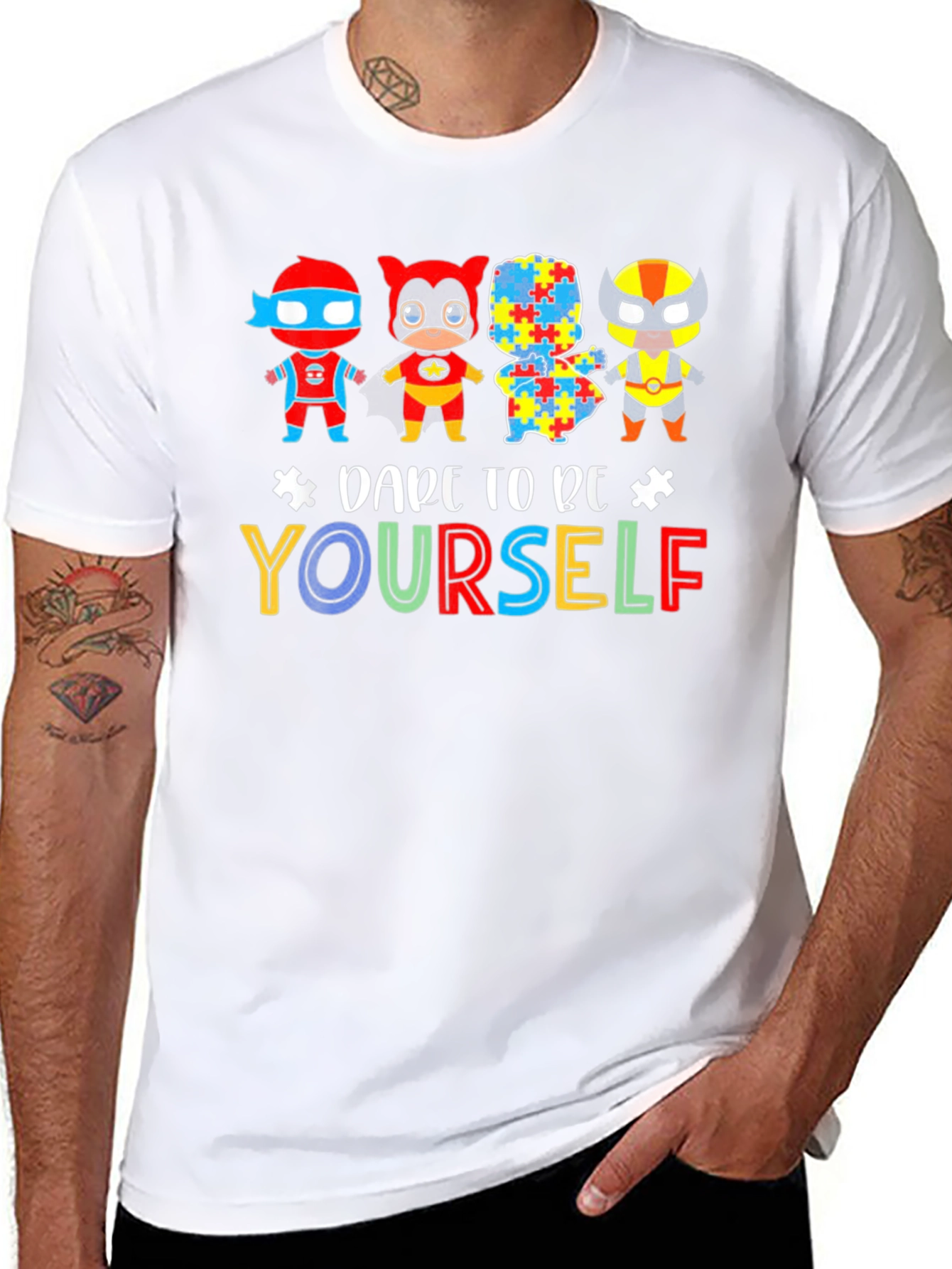 Dare To Be Yourself Autism Awareness Graphic Tee