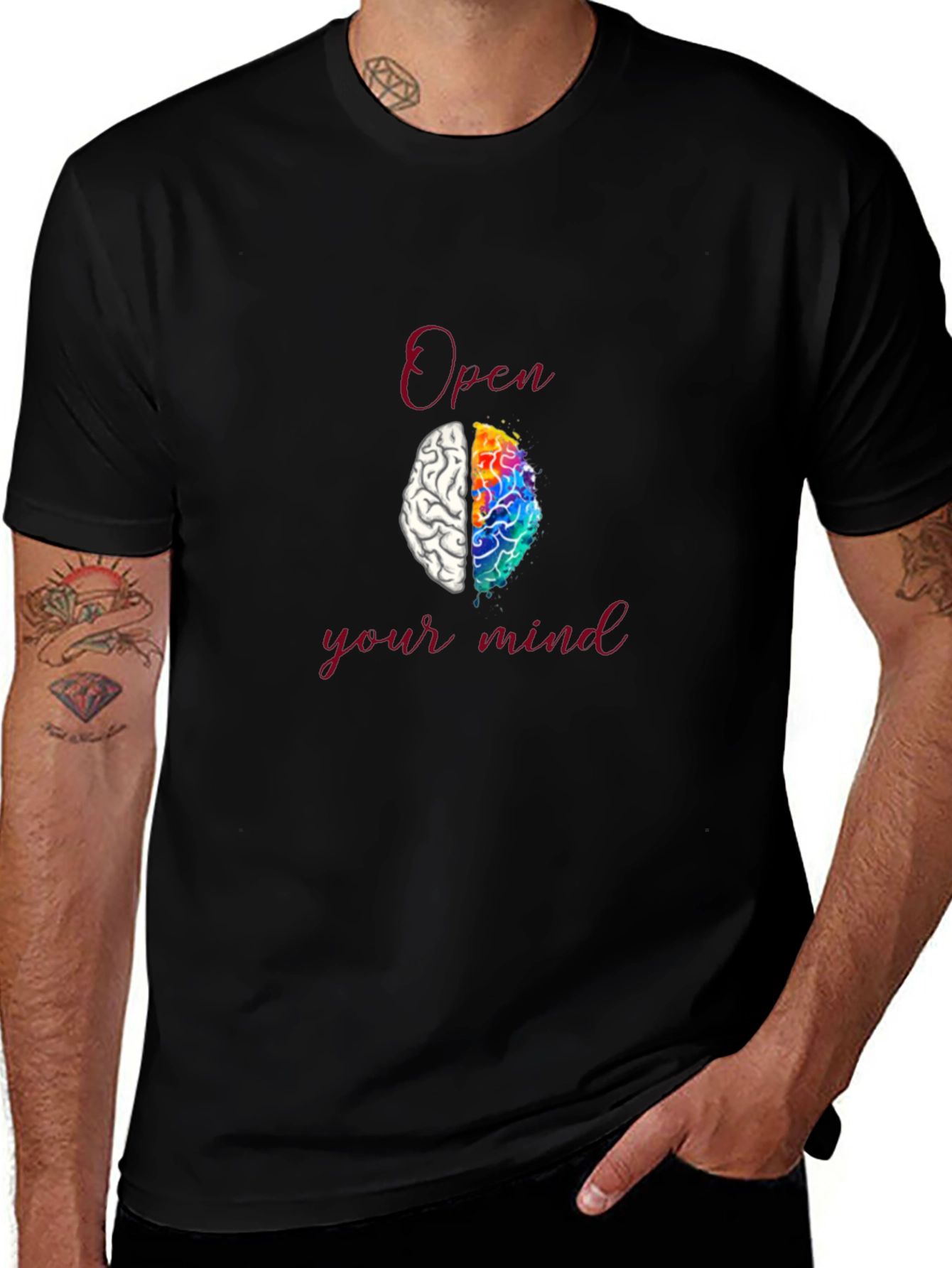 Open Your Mind T-Shirt - Brain Design