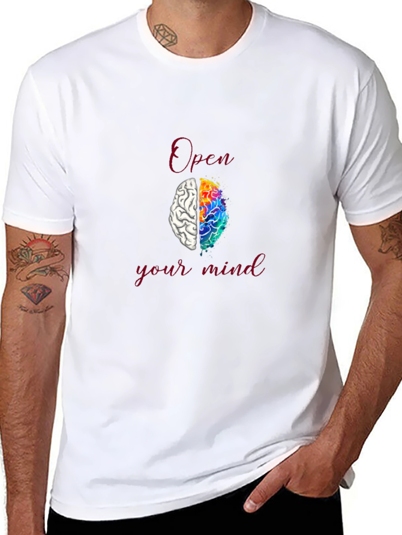 Open Your Mind T-Shirt - Brain Design