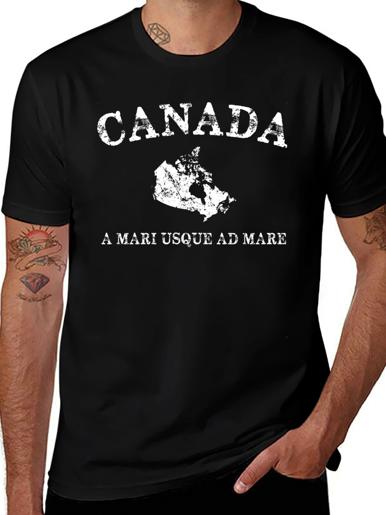 Canada Map T-Shirt - A Mari Usque Ad Mare