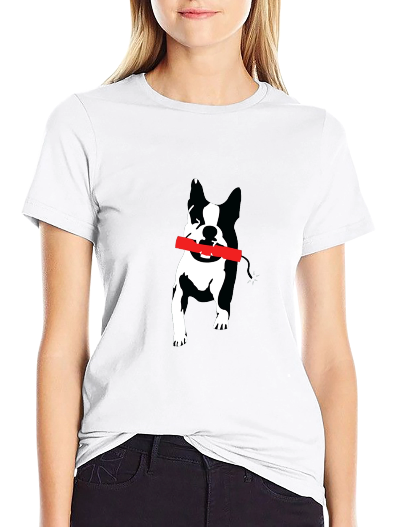 Dynamite Dog Graphic Tee - Black Cotton Blend