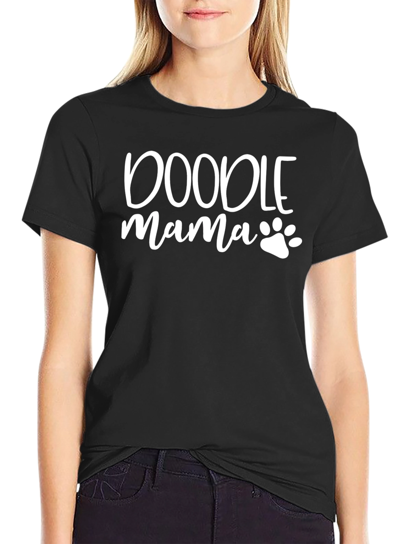 Doodle Mama Black Graphic T-Shirt