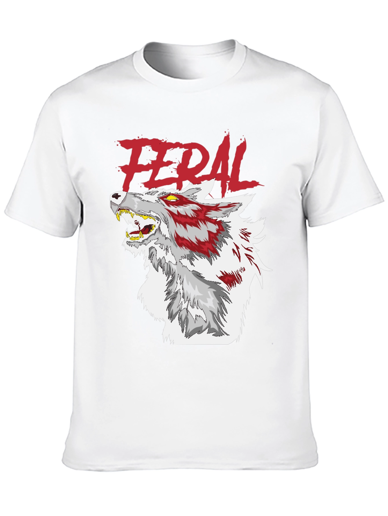 Feral Wolf Graphic Black T-Shirt