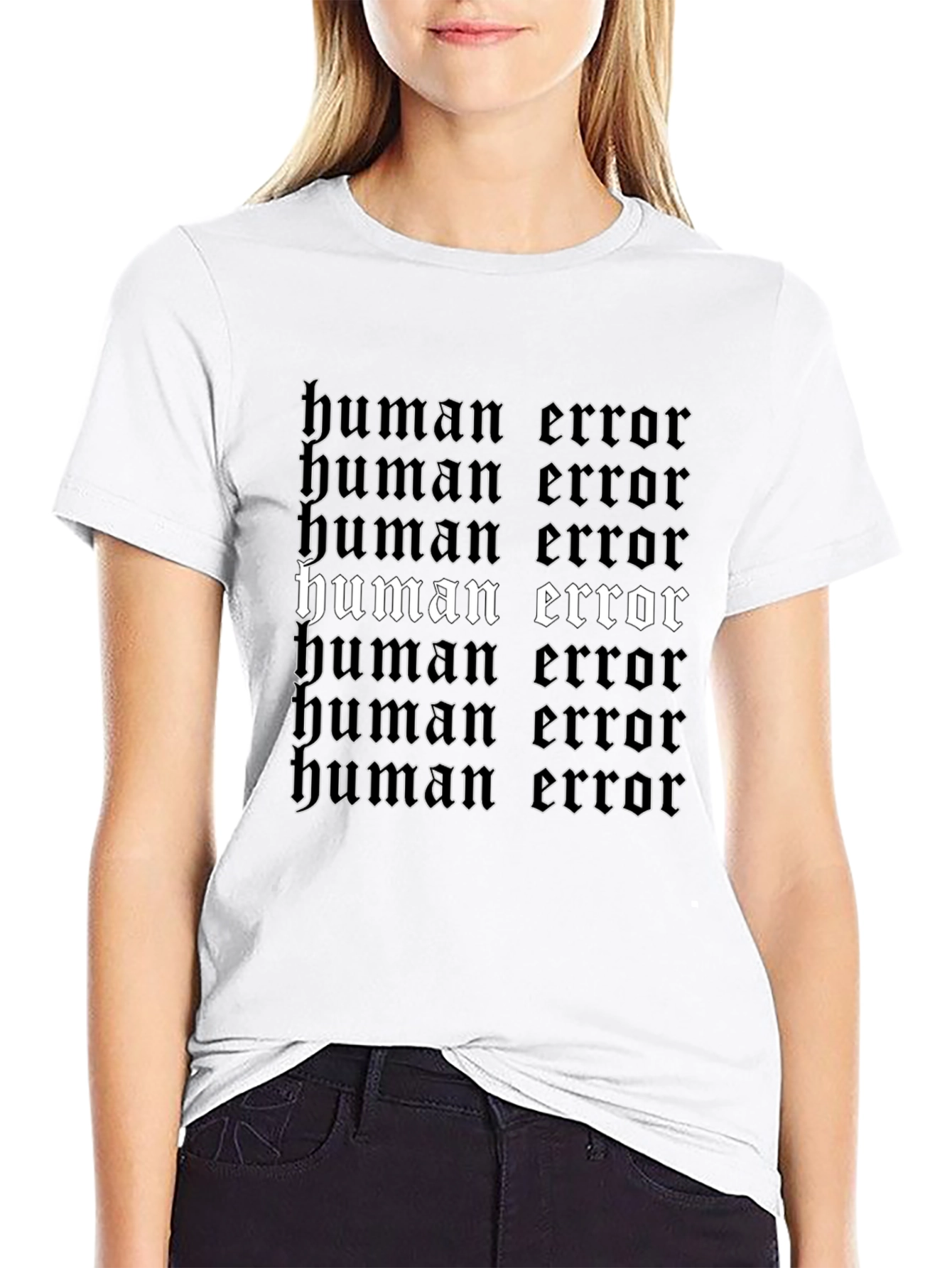 Human Error Graphic Tee - Gothic Text Print