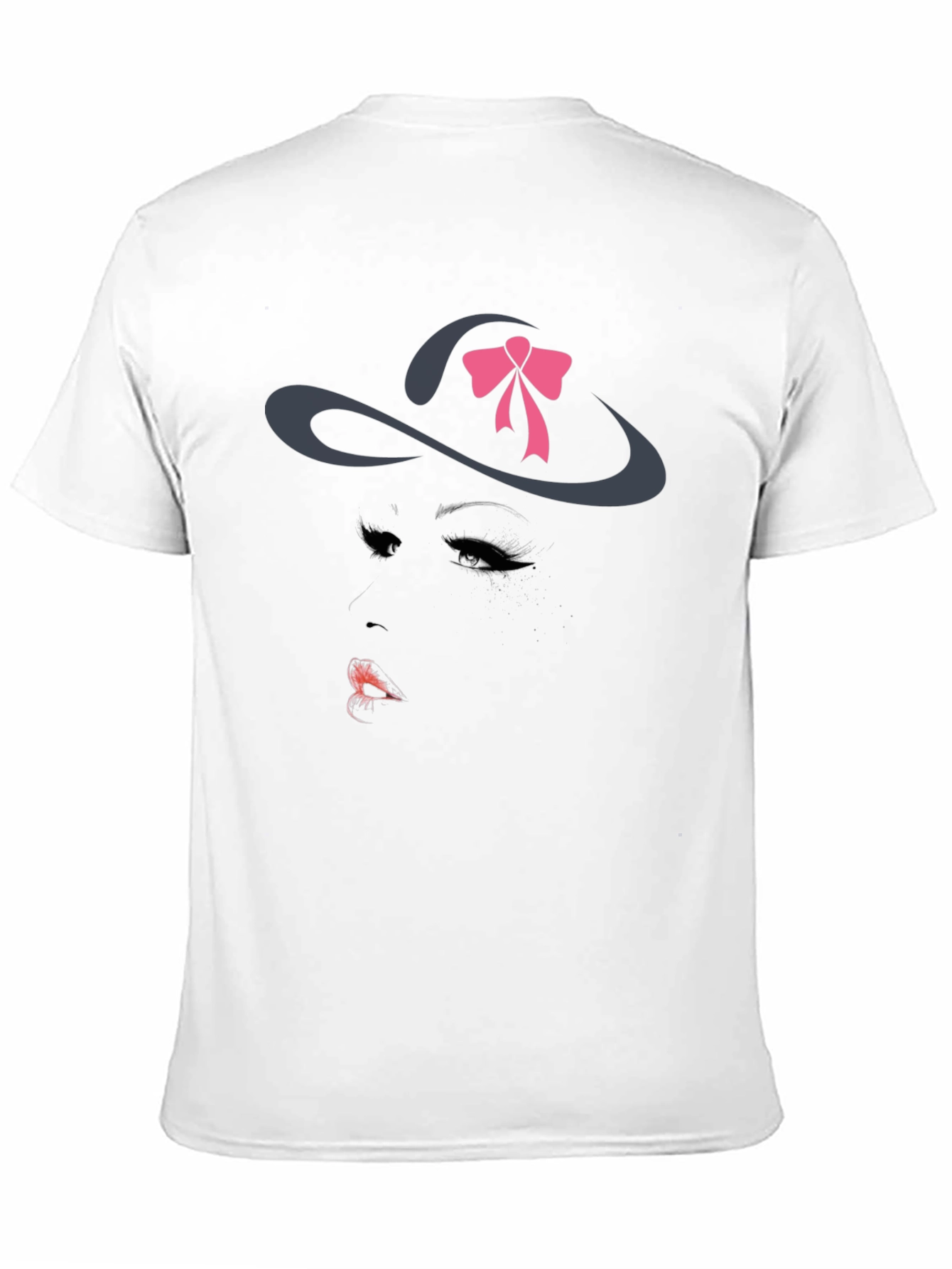Stylish Graphic Tee - Hat Woman Design