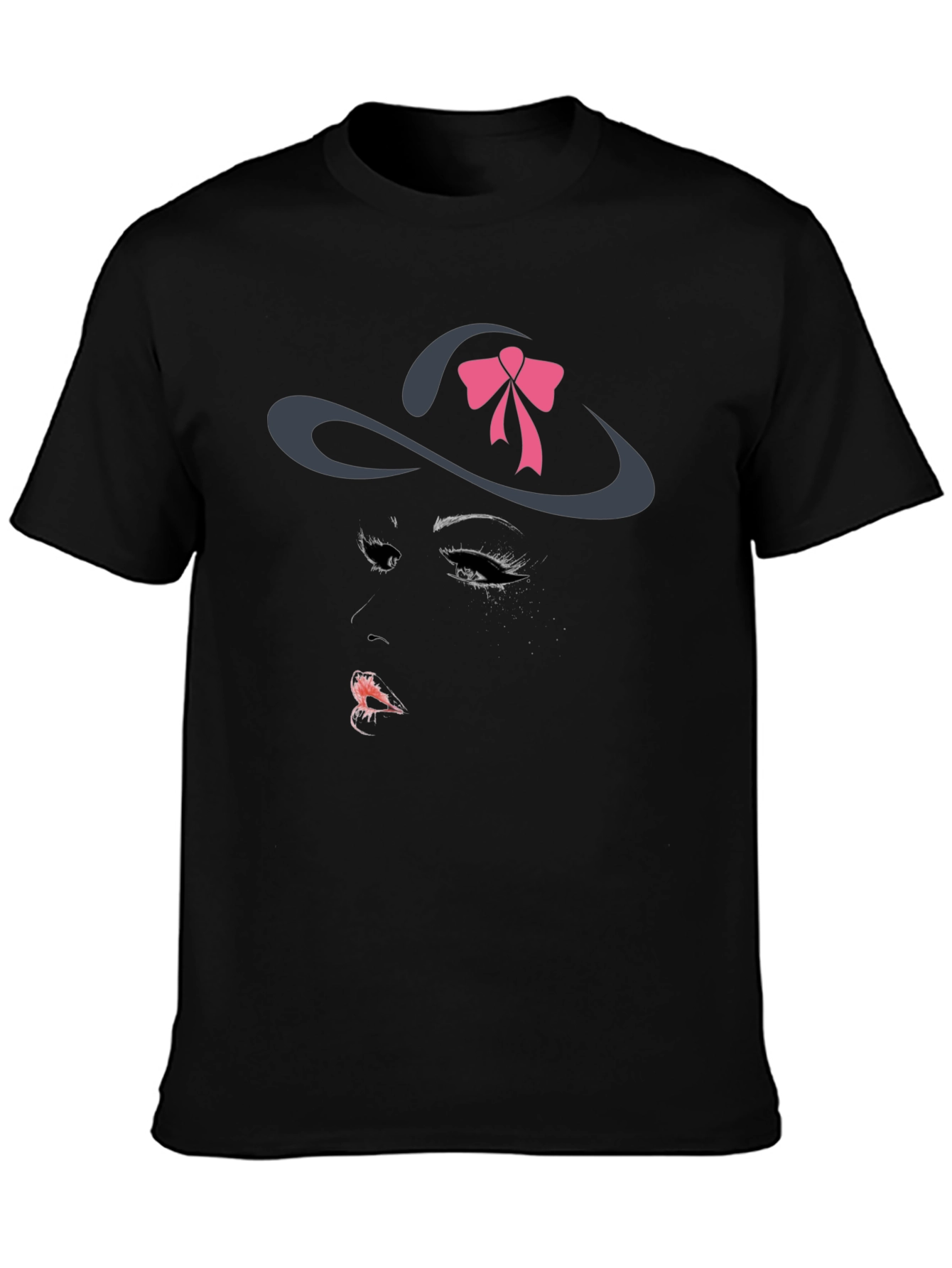 Stylish Graphic Tee - Hat Woman Design