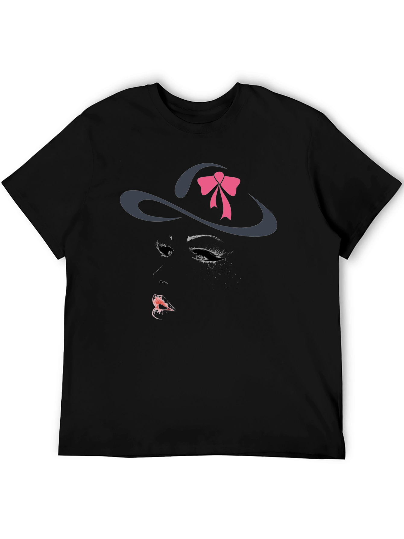 Stylish Graphic Tee - Hat Woman Design