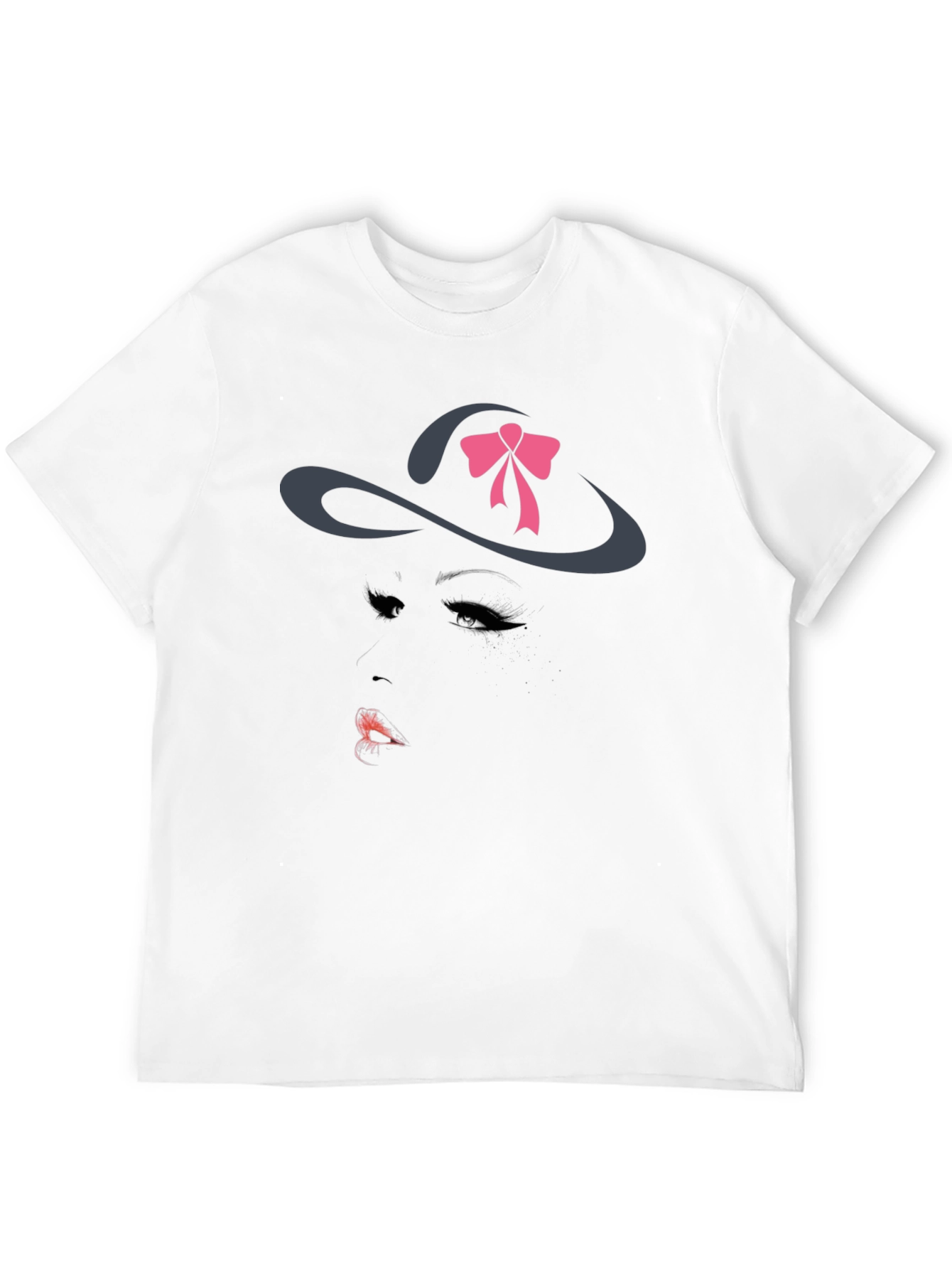 Stylish Graphic Tee - Hat Woman Design