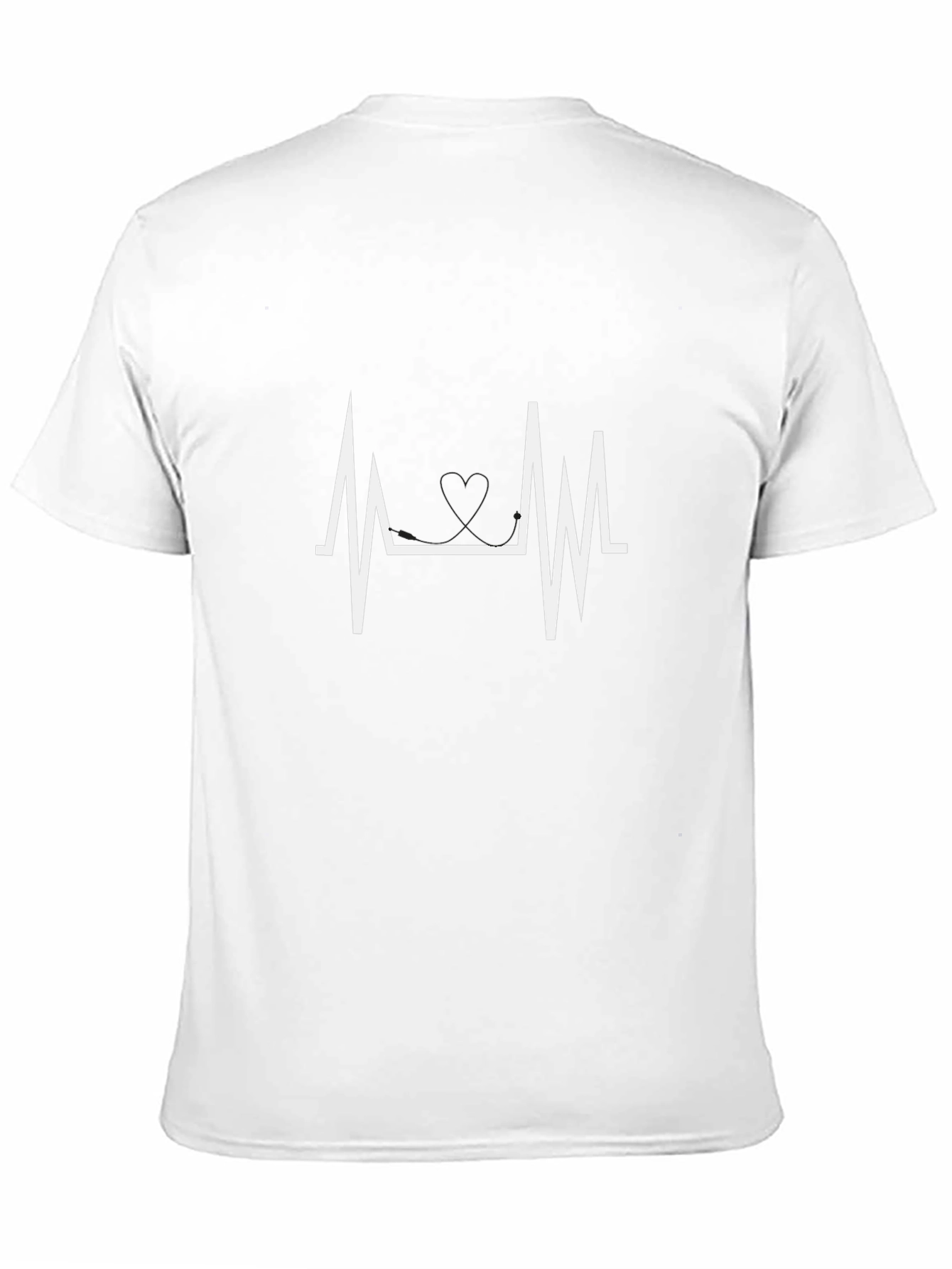 Heartbeat Graphic T-Shirt - Black Crew Neck Tee