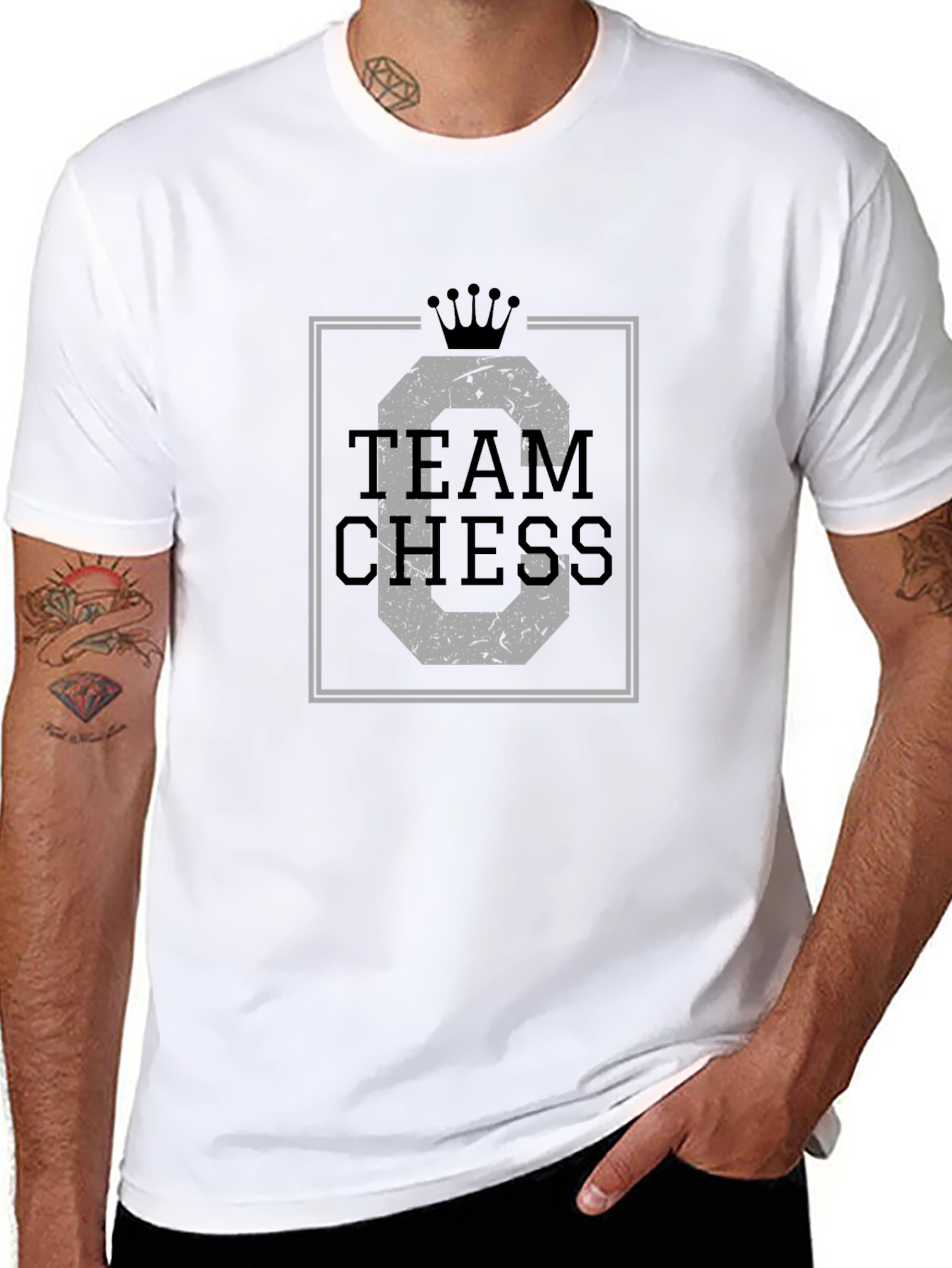 Team Chess Graphic T-Shirt - Black Cotton Tee