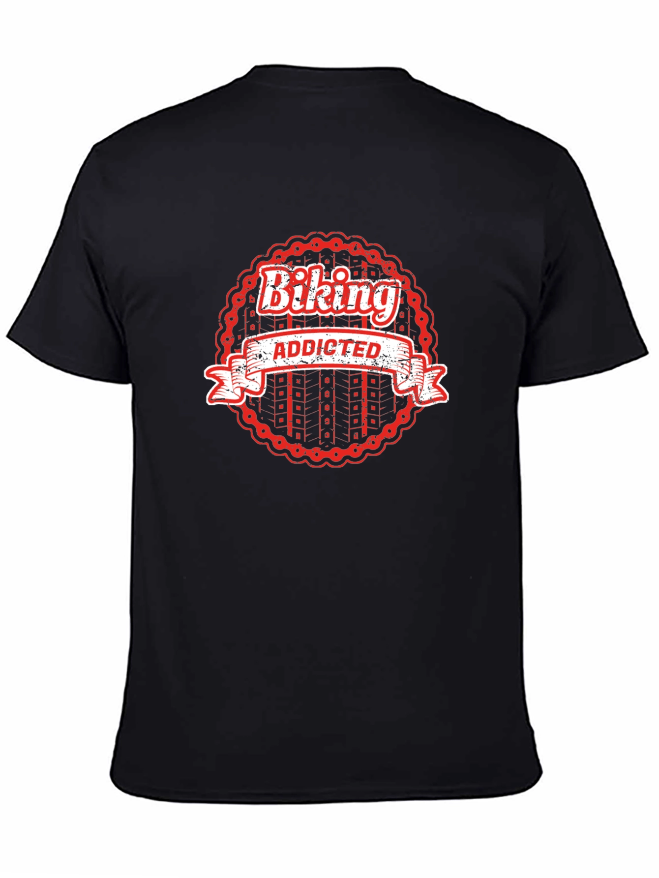 Biking Addicted Graphic Tee - Black