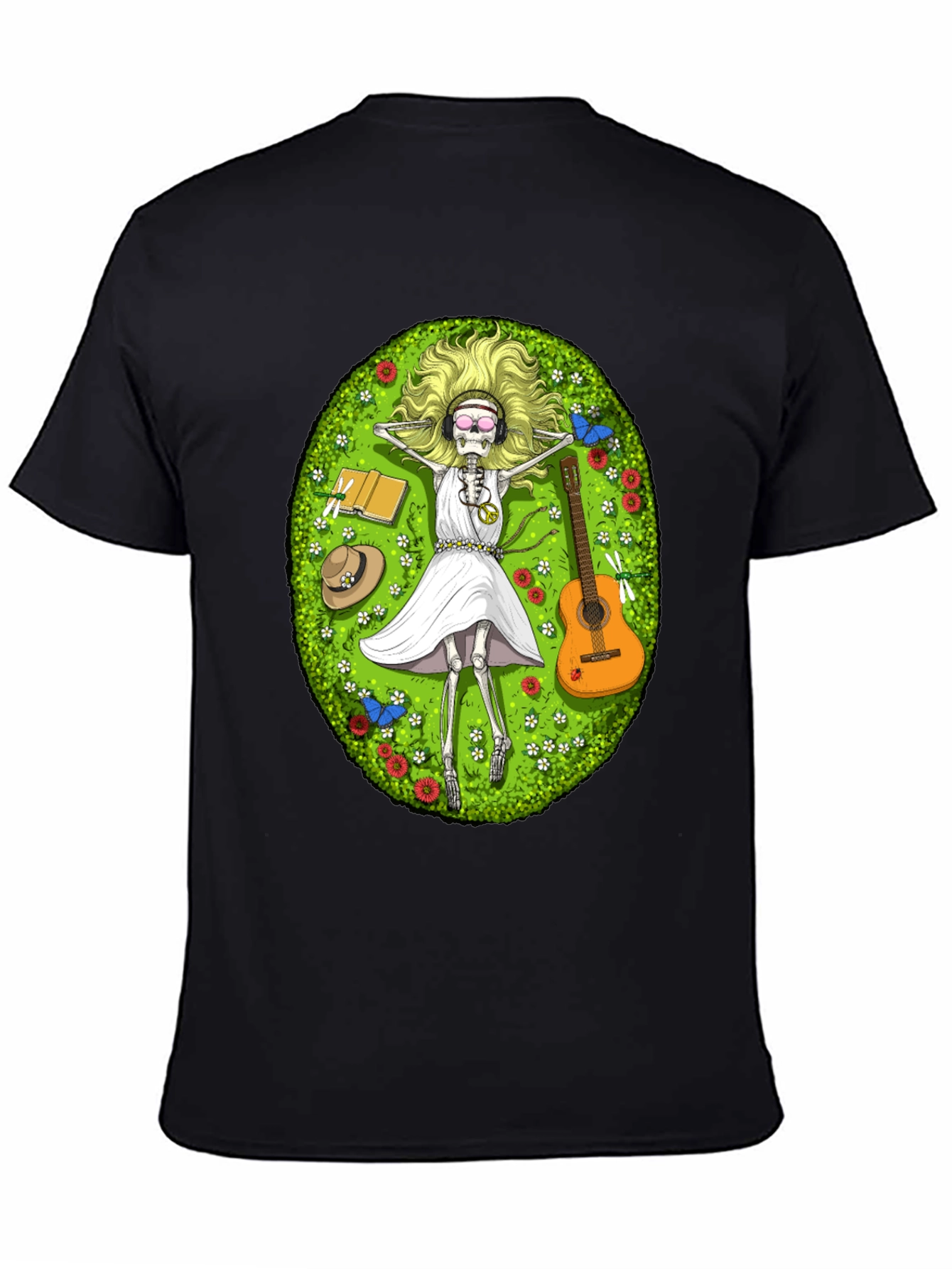 Chill Skeleton T-Shirt - Relaxed Hippie Vibe