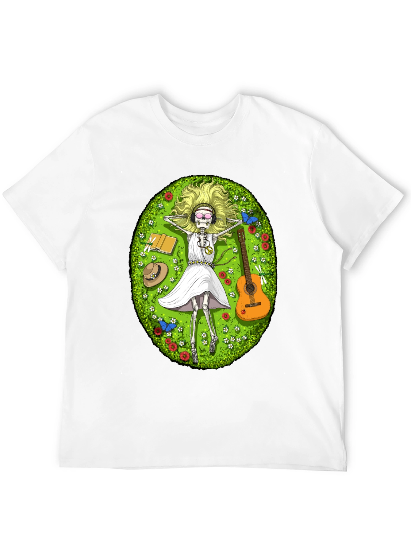 Chill Skeleton T-Shirt - Relaxed Hippie Vibe