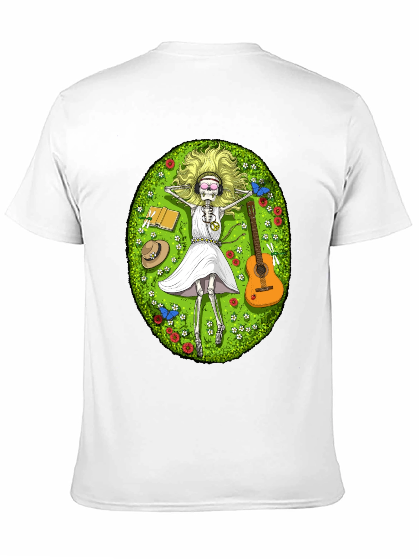 Chill Skeleton T-Shirt - Relaxed Hippie Vibe