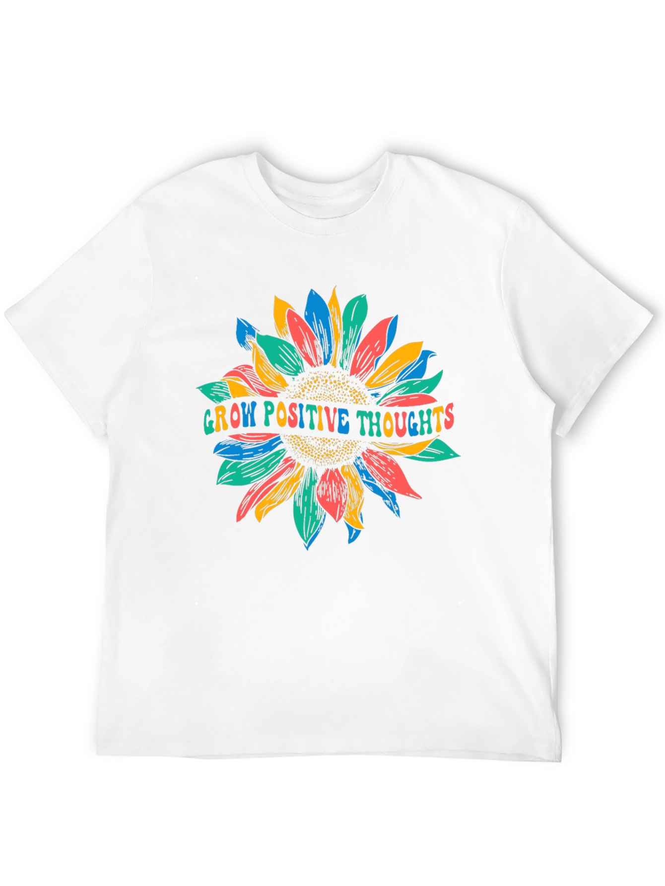 Grow Positive Thoughts Sunflower Graphic T-Shirt