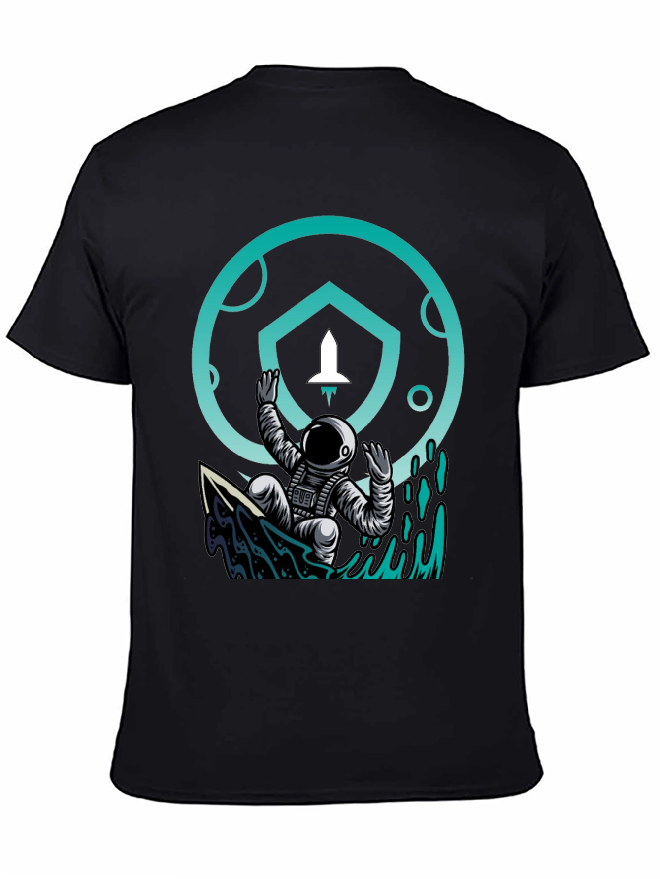 Astronaut Surf T-Shirt - Crypto Moonshot Design