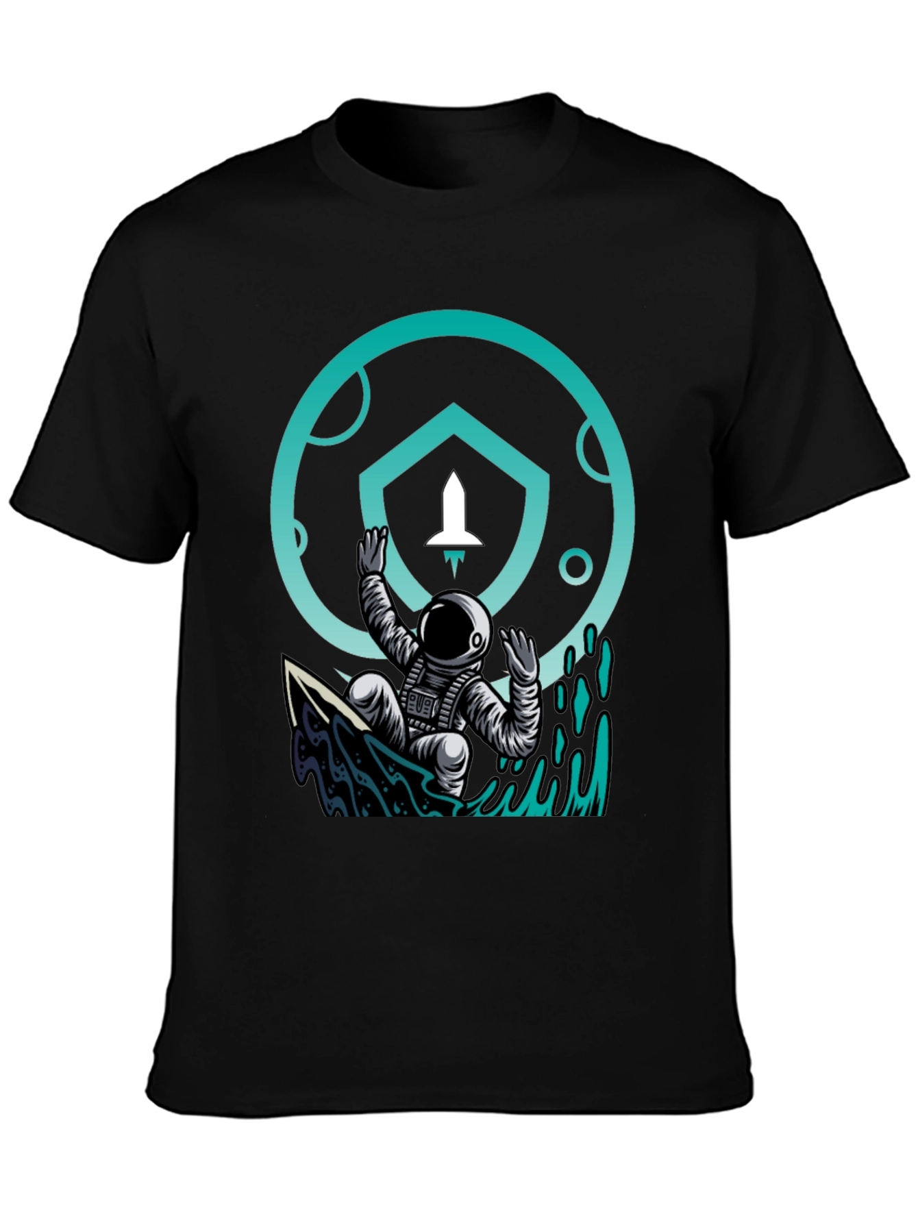 Astronaut Surf T-Shirt - Crypto Moonshot Design