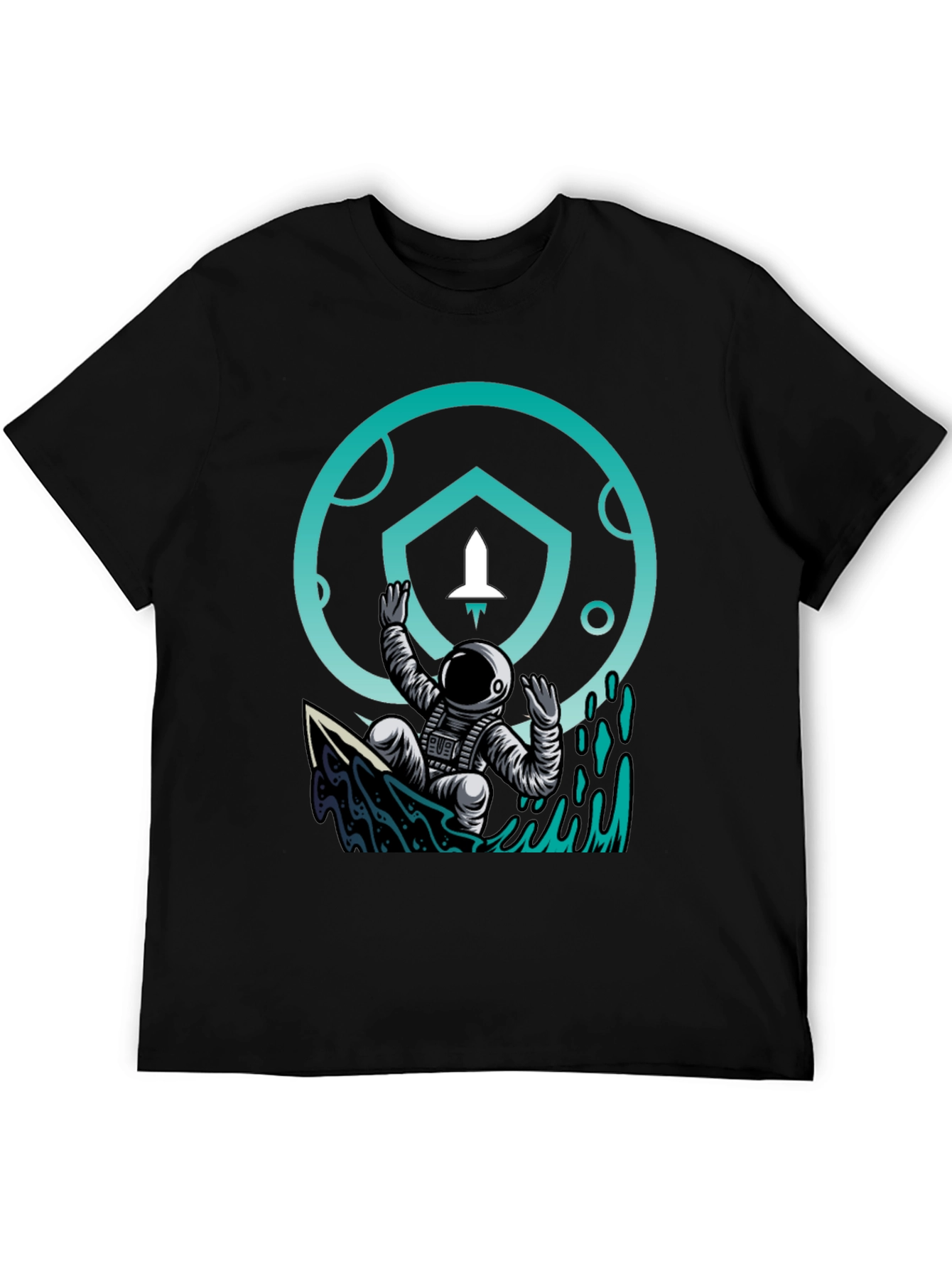 Astronaut Surf T-Shirt - Crypto Moonshot Design