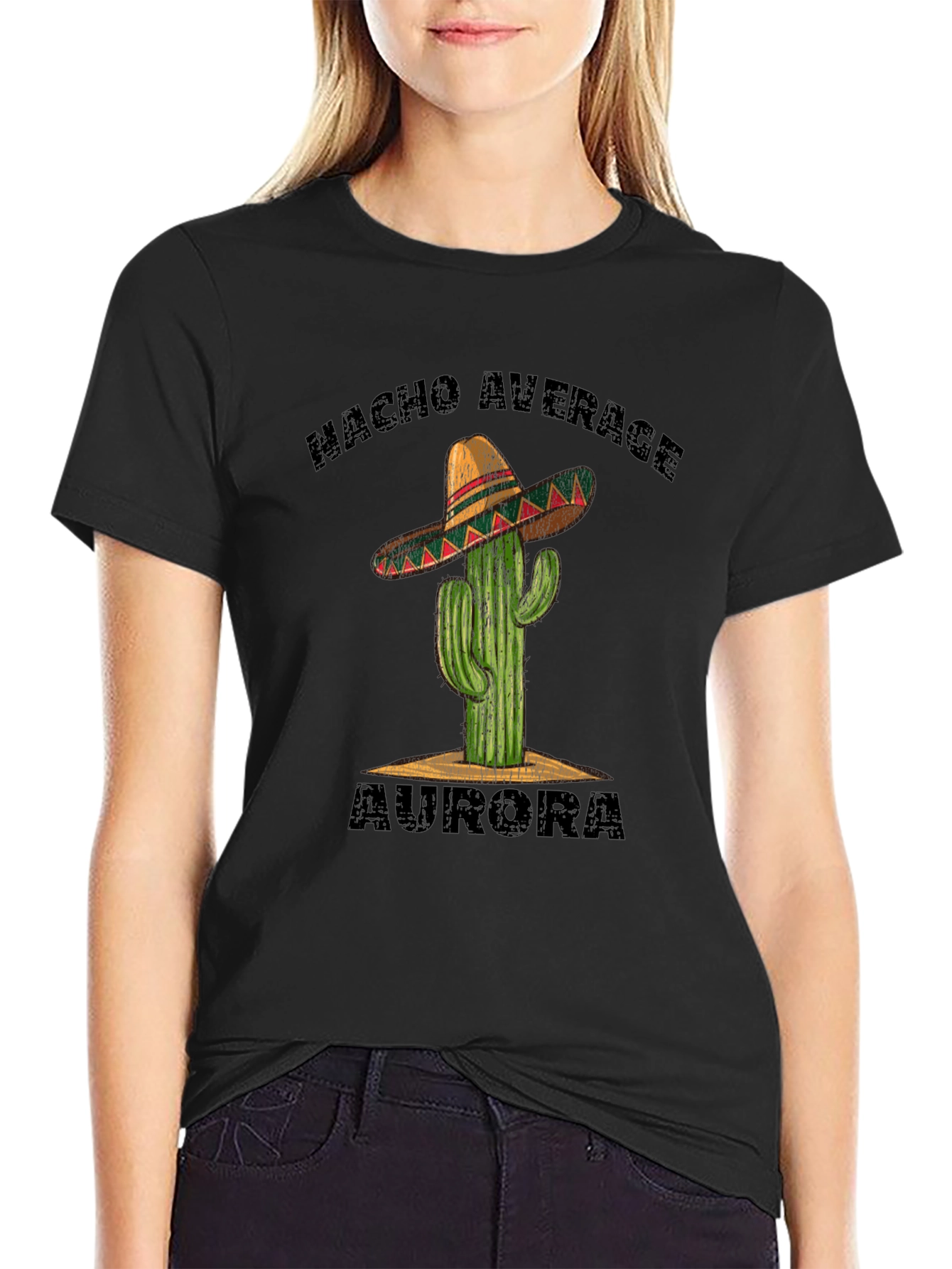 Nacho Average Aurora T-Shirt - Cactus Sombrero Tee