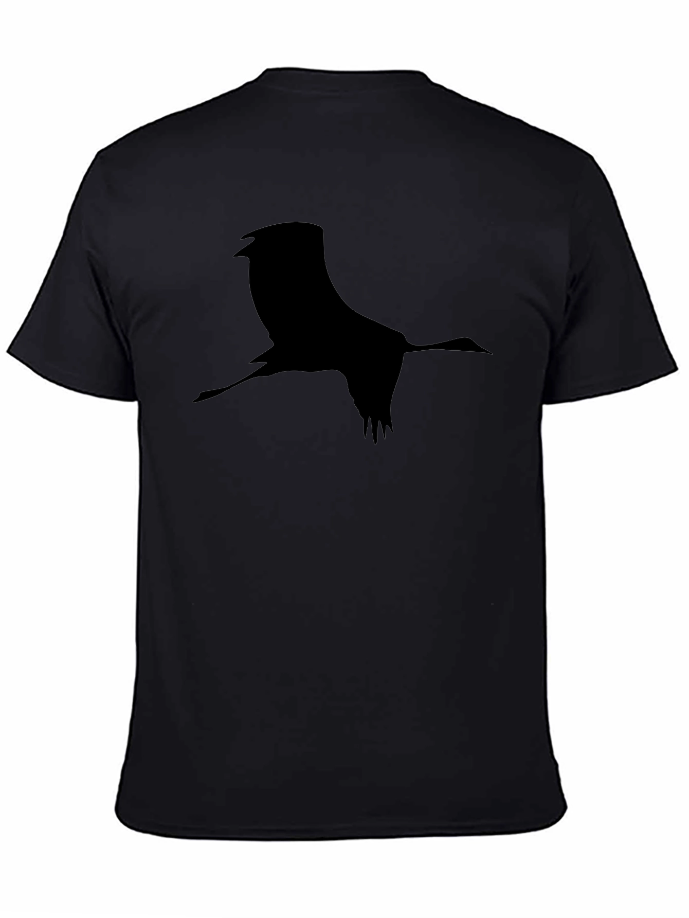 Crane Silhouette Black T-Shirt