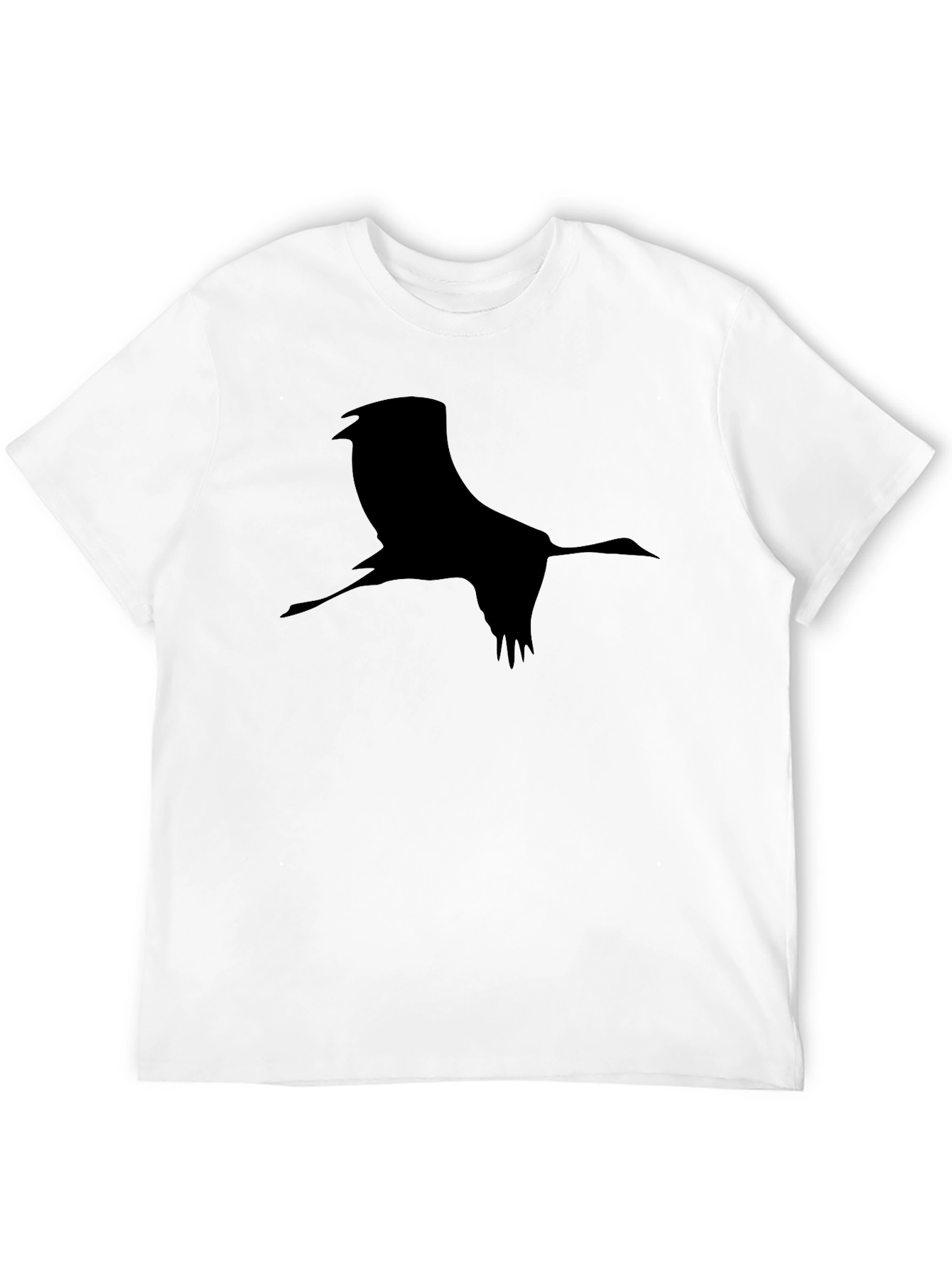 Crane Silhouette Black T-Shirt