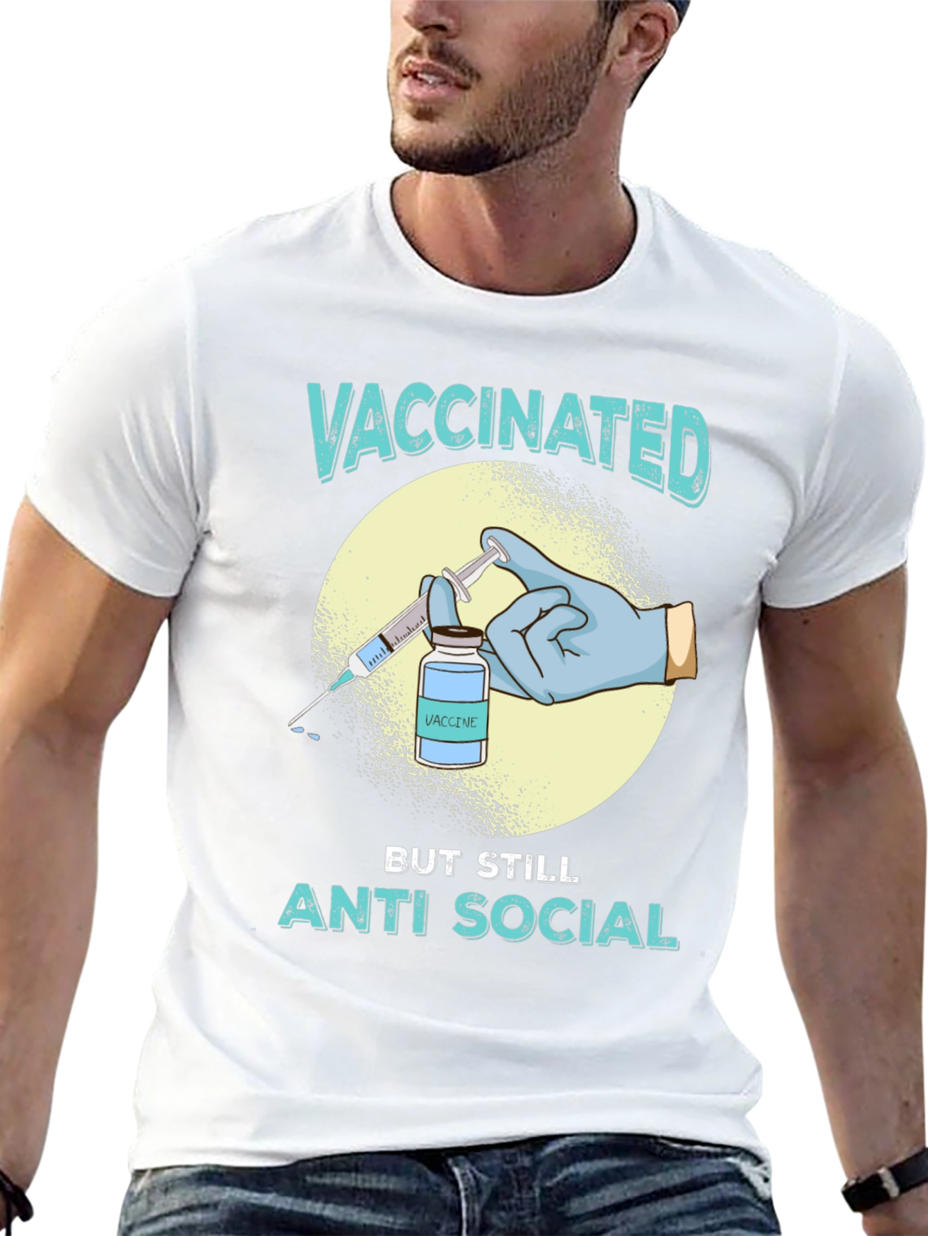 Vaccinated Anti Social T-Shirt - Black Cotton Tee