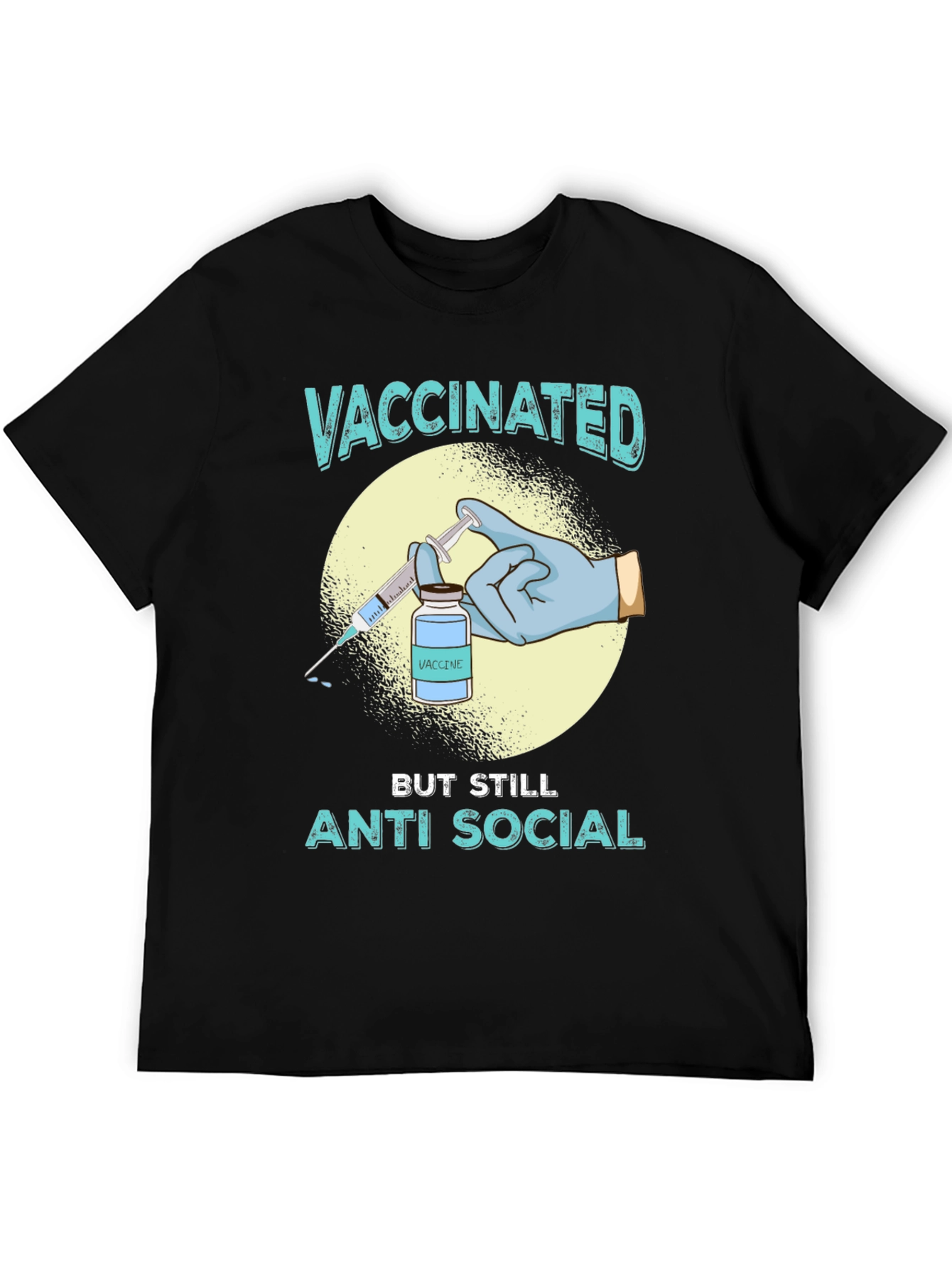 Vaccinated Anti Social T-Shirt - Black Cotton Tee