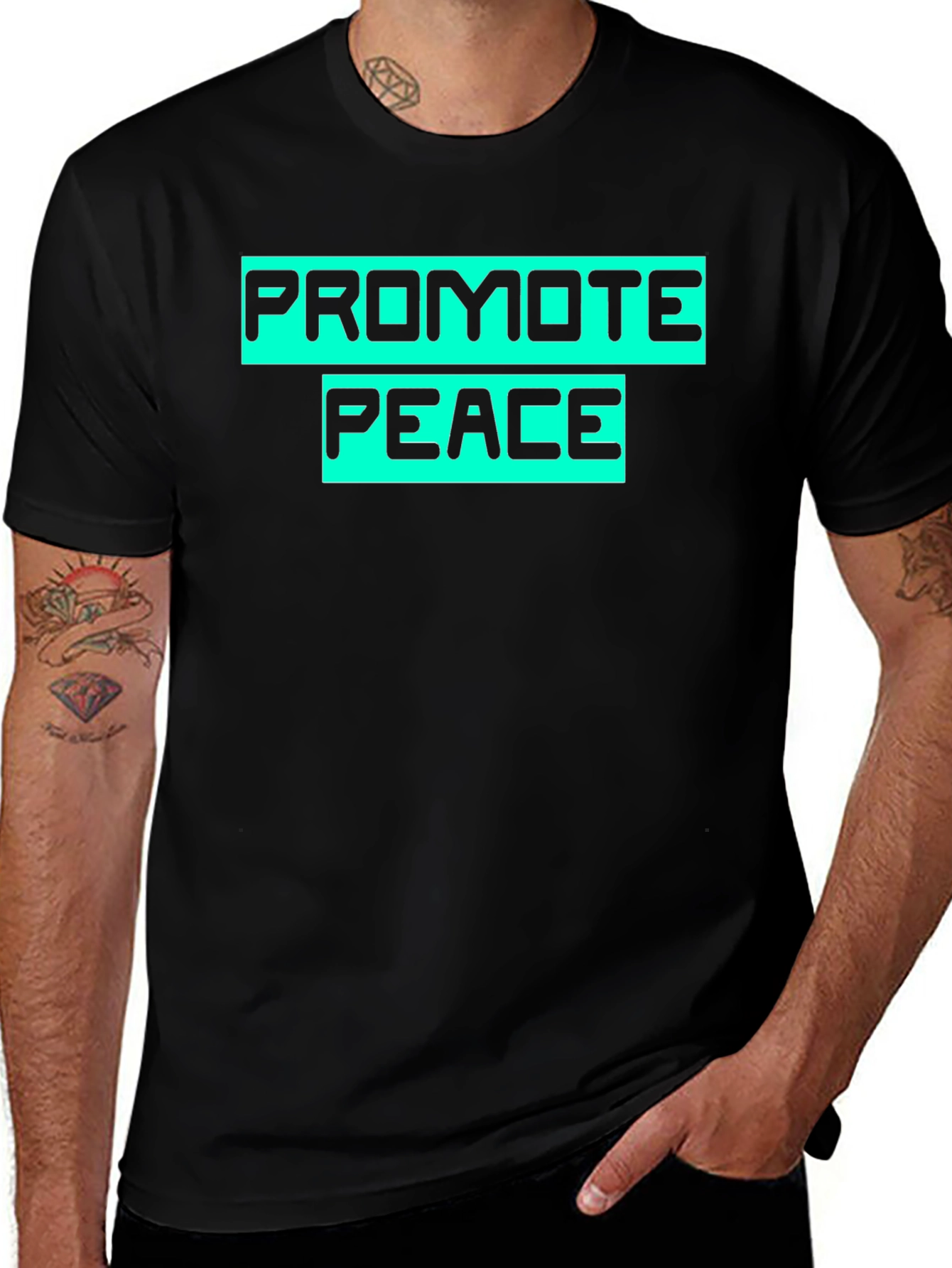 Promote Peace Graphic T-Shirt - Black