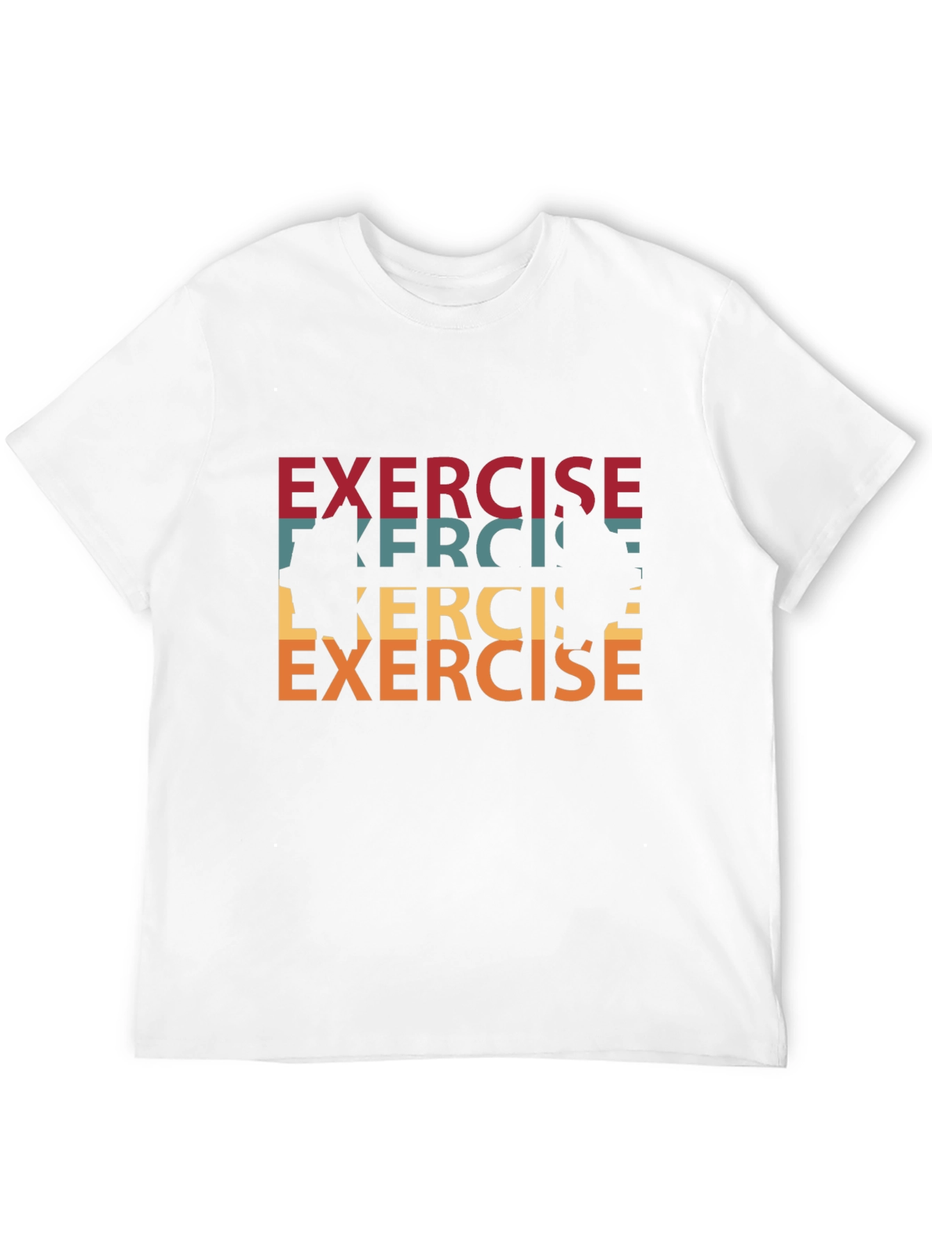 Retro Exercise Graphic Tee - Black Cotton T-Shirt